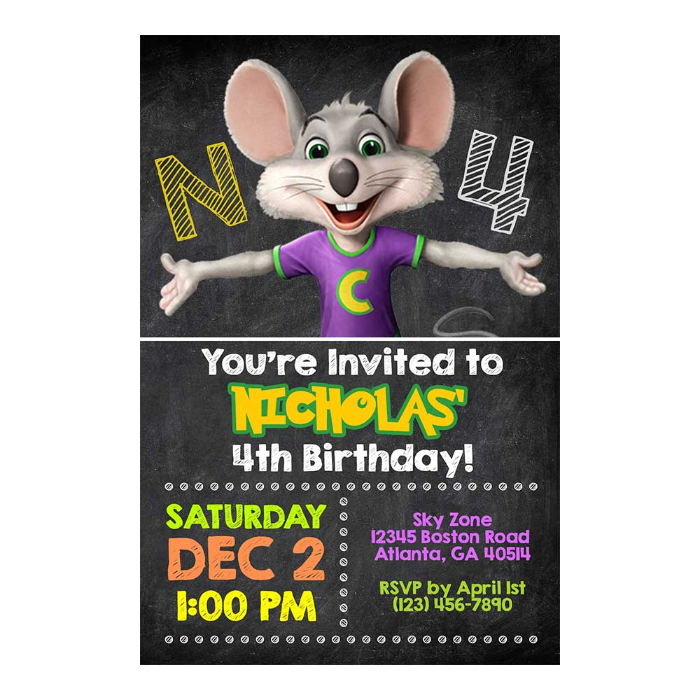 Chuck E Cheese Invitations - General Prints intended for Free Printable Chuck E Cheese Invitations