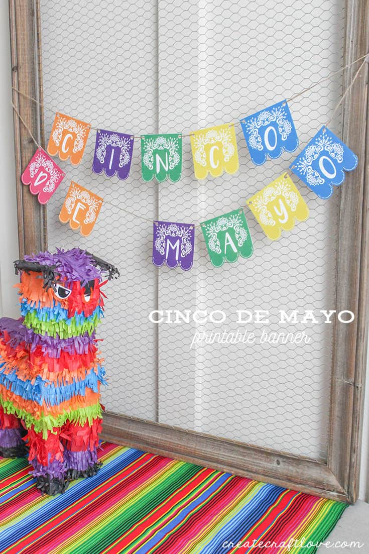 Cinco De Mayo Printable Banner - Create Craft Love intended for Cinco De Mayo Banner Printable