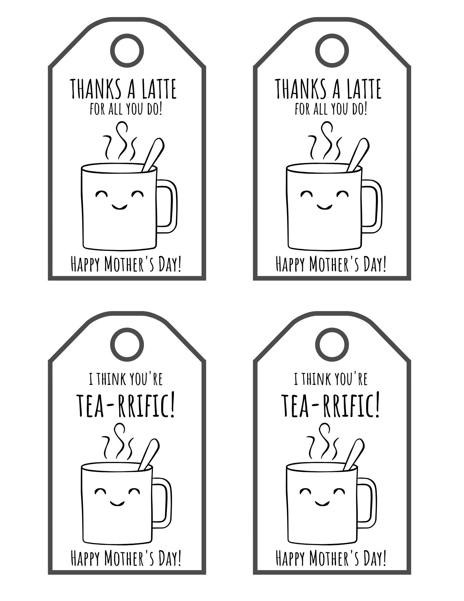 Coffee And Tea Gift Tags - A Hundred Affections inside Free Printable Coffee Gift Tags