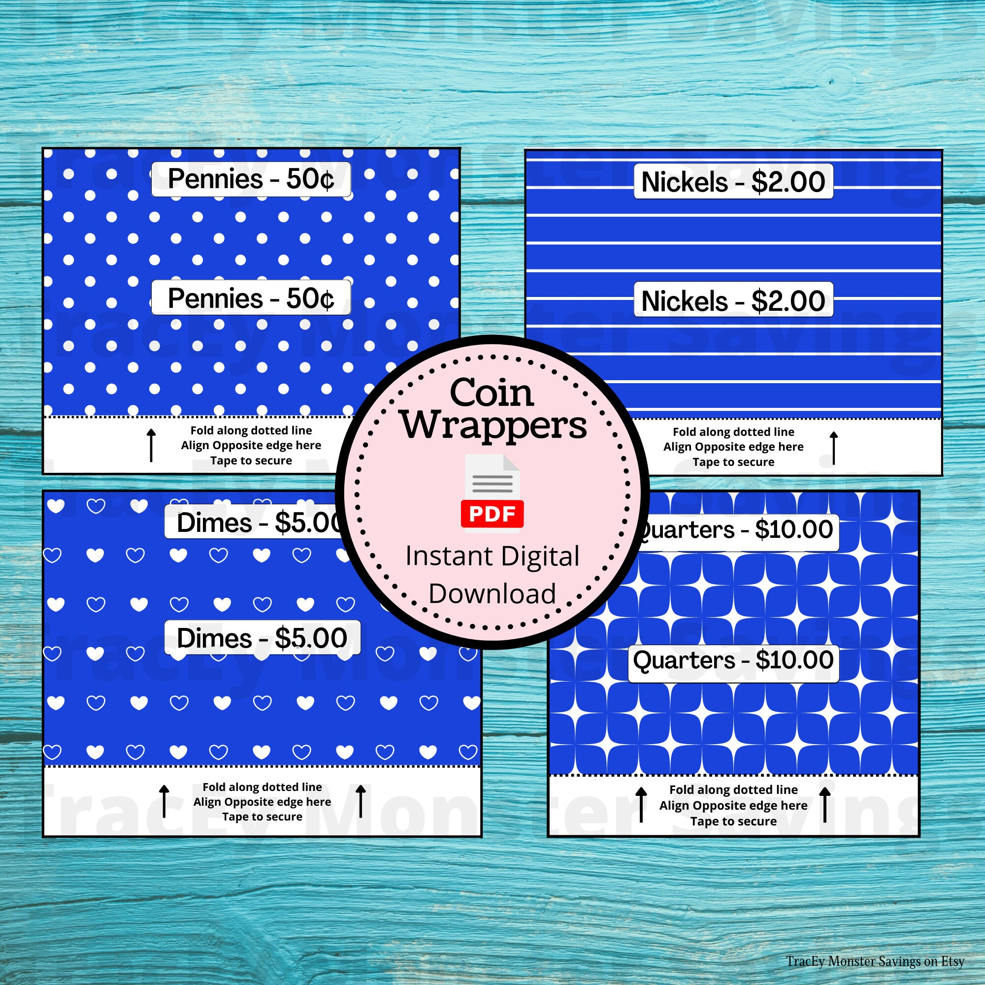 Coin Roll Wrappers For Us Currency - Blue | Assembly Required with regard to Wrapper Template Free Printable Printable Coin Wrappers