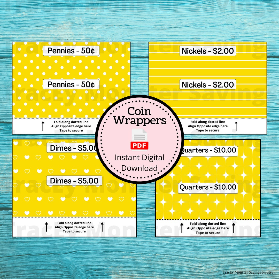 Coin Roll Wrappers For Us Currency - Yellow | Assembly Required inside Wrapper Template Free Printable Printable Coin Wrappers