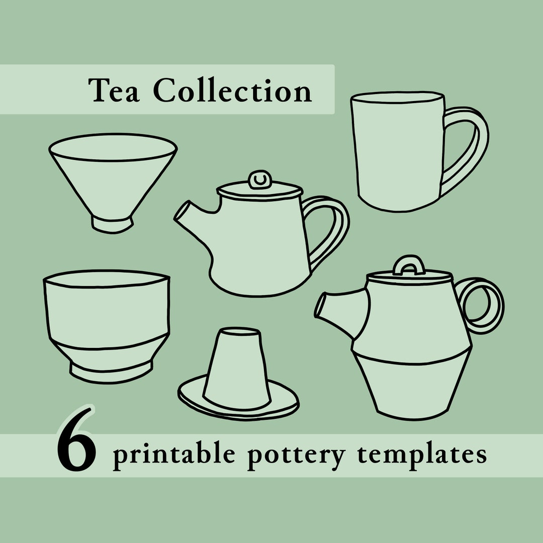 Collection Of 6 Printable Pottery Templates // The Tea Collection inside Slab Pottery Templates Printable