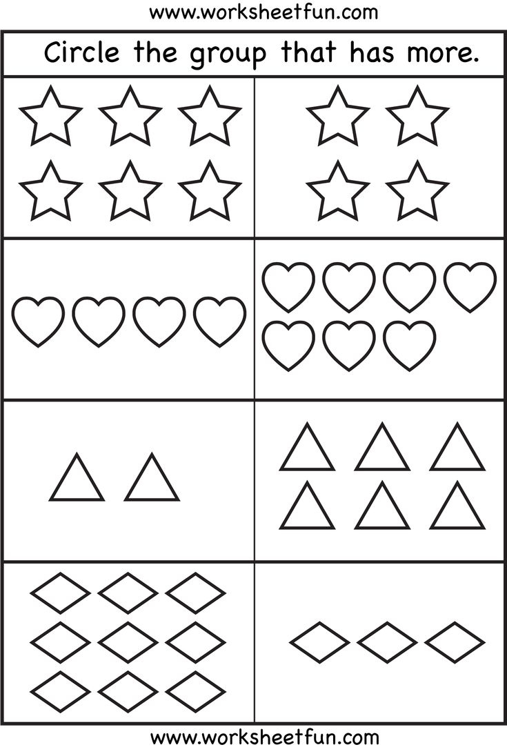 Comparison Worksheets – More Or Less – 2 Worksheets / Free regarding Kindergarten More Or Less Worksheets
