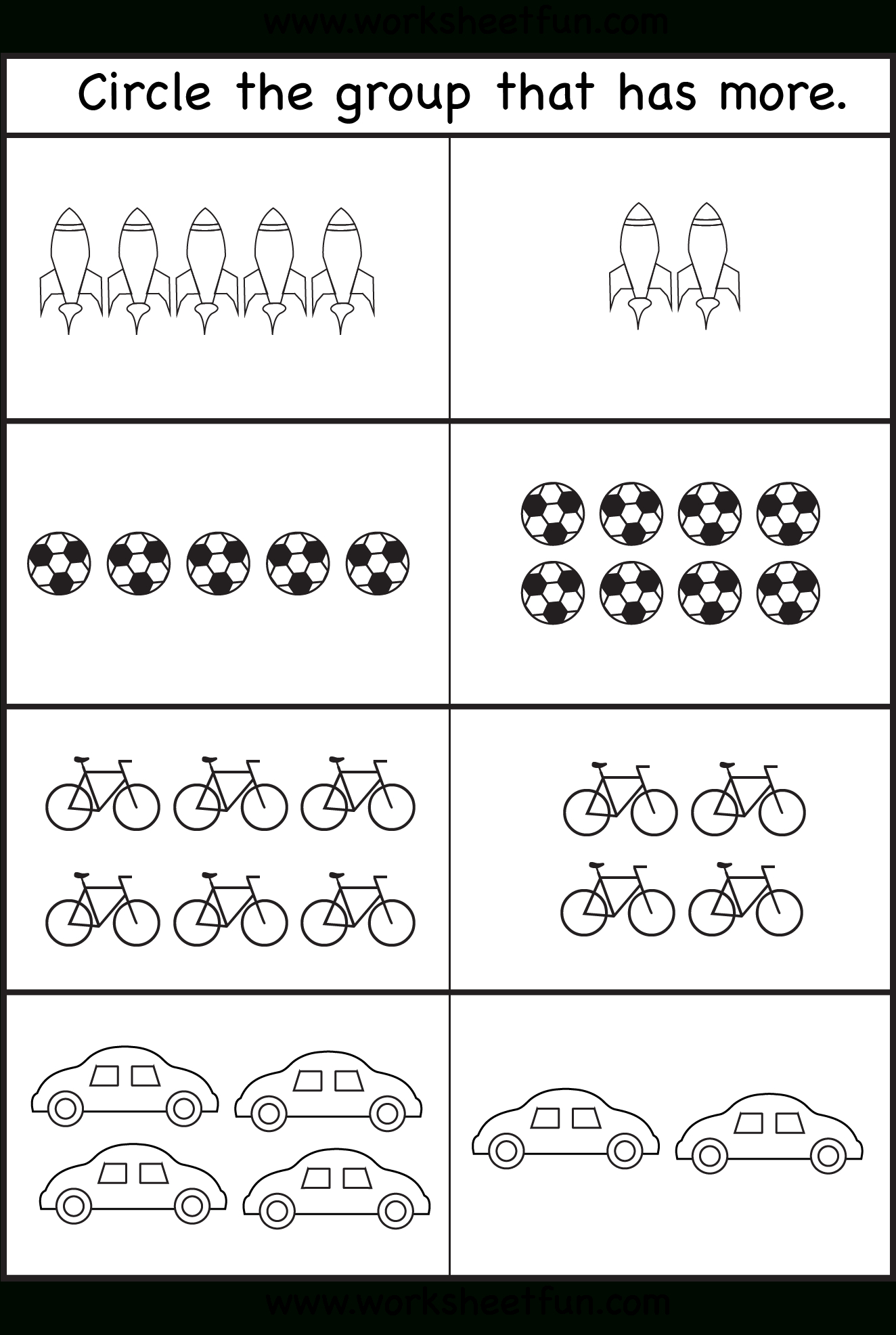 Comparison Worksheets – More Or Less – 2 Worksheets / Free with Kindergarten More Or Less Worksheets