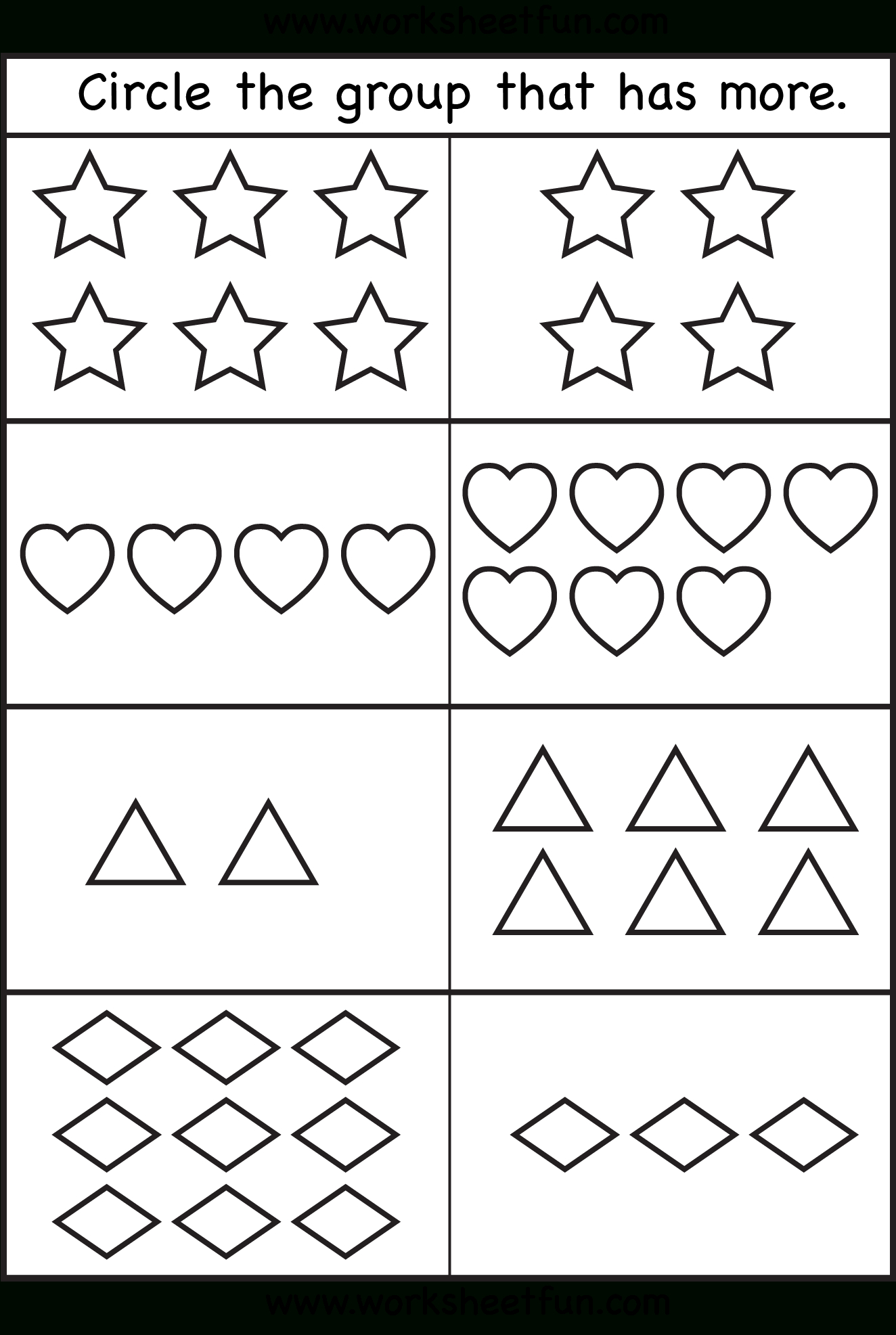 Comparison Worksheets – More Or Less – 4 Worksheets | Preschool inside More Or Less Activity Worksheet