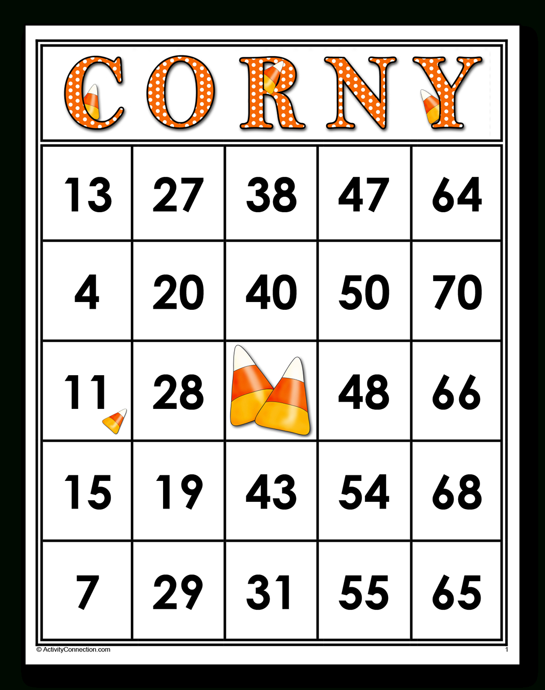 Corny Bingo Cards (Printable) - Activity Connection pertaining to Activity Connection Bingo Cards