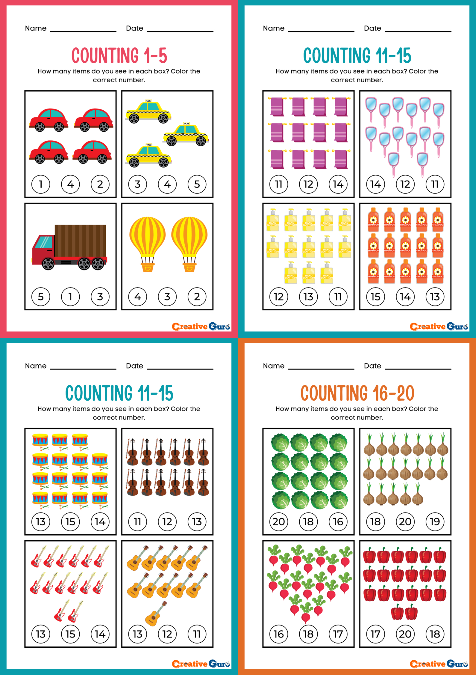 Counting Worksheets - Creative Guro throughout Free Printable Deped Kindergarten Worksheets