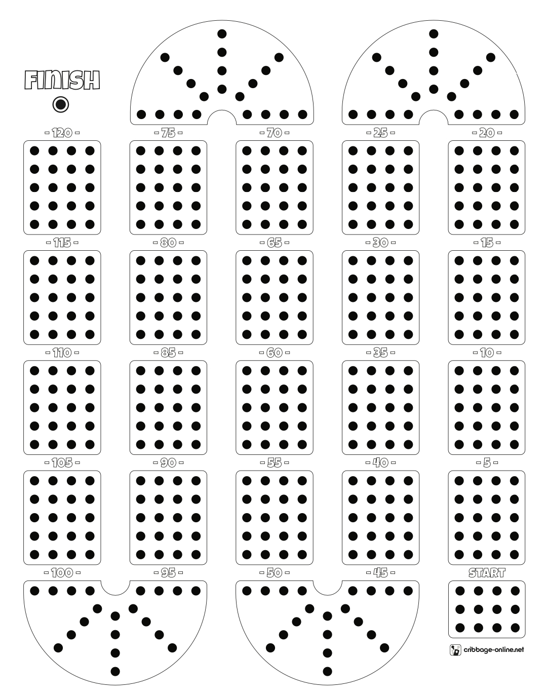 Cribbage Board Template - Cribbage Online intended for Free Printable Cribbage Board Templates