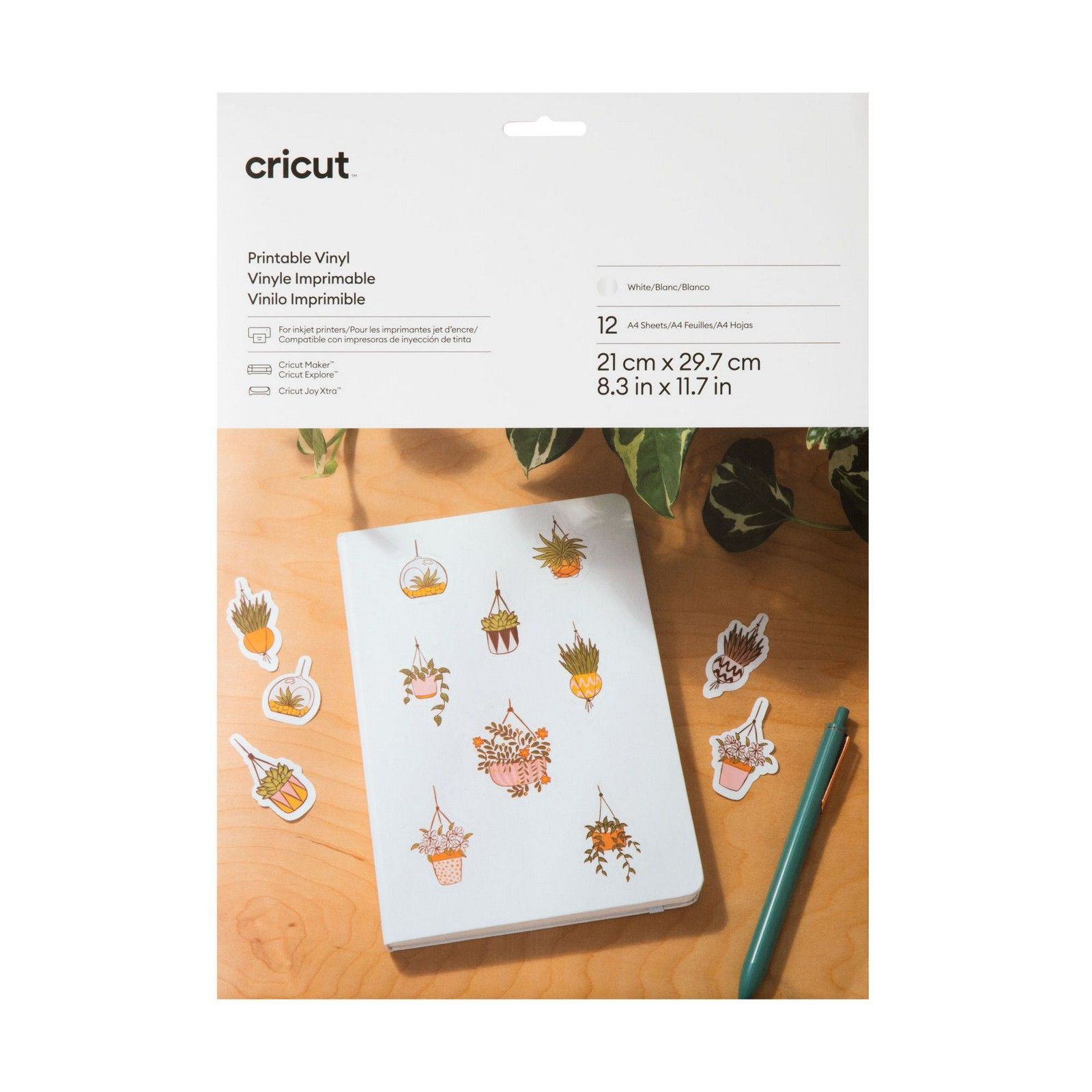 Cricut • Printable Vinyl A4 White 12Pcs within Printable Vinyl Roll For Inkjet Printers