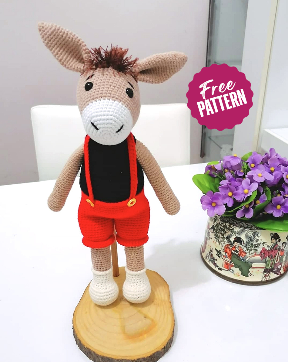 Cute Donkey Amigurumi Free Pattern - Always Free Amigurumi for Free Printable Crochet Donkey Pattern Free