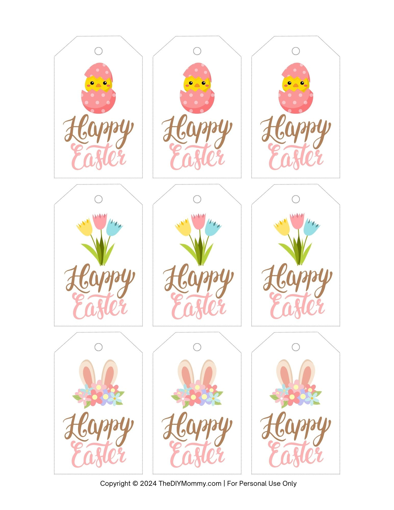 Cute &amp;amp; Free Printable Easter Gift Tags To Download | The Diy Mommy with Print Free Easter Gift Tags Free Printable