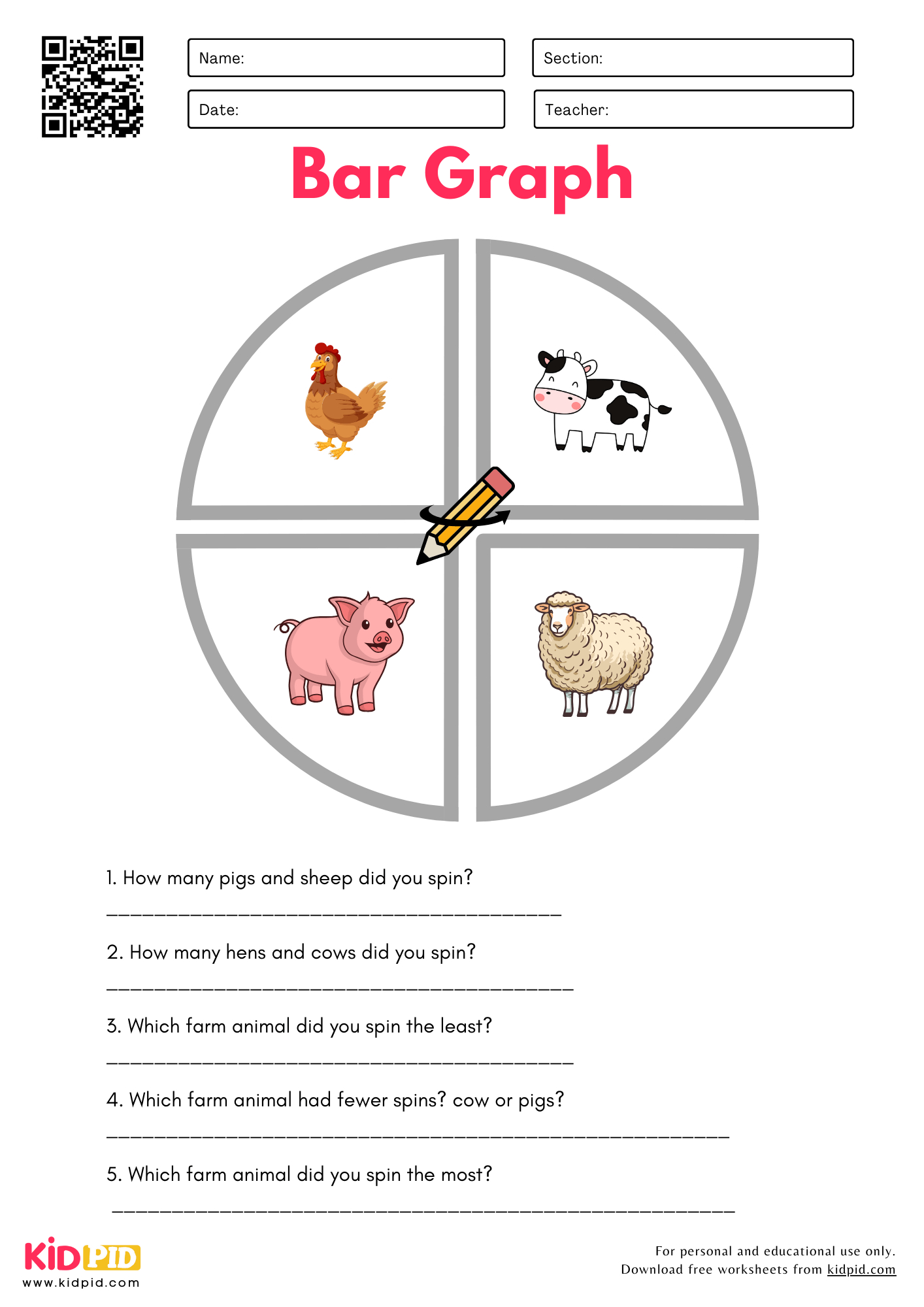 Data Analysis With Bar Graph Worksheet For Grade 3 - Kidpid inside Printable Farm Animals Bar Graph Worksheet