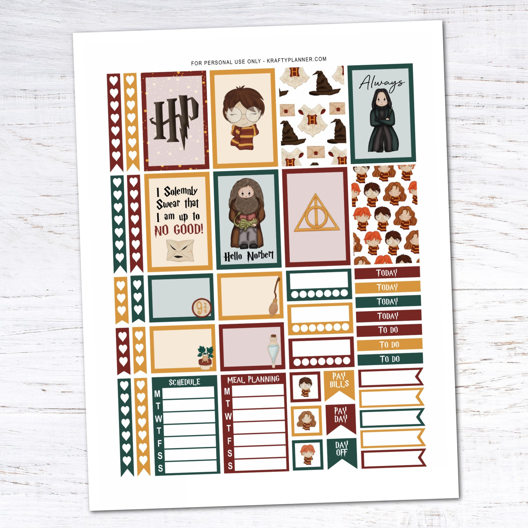 Day 7: Free Printable Harry Potter Printable Planner Stickers within Harry Potter Stickers Printable