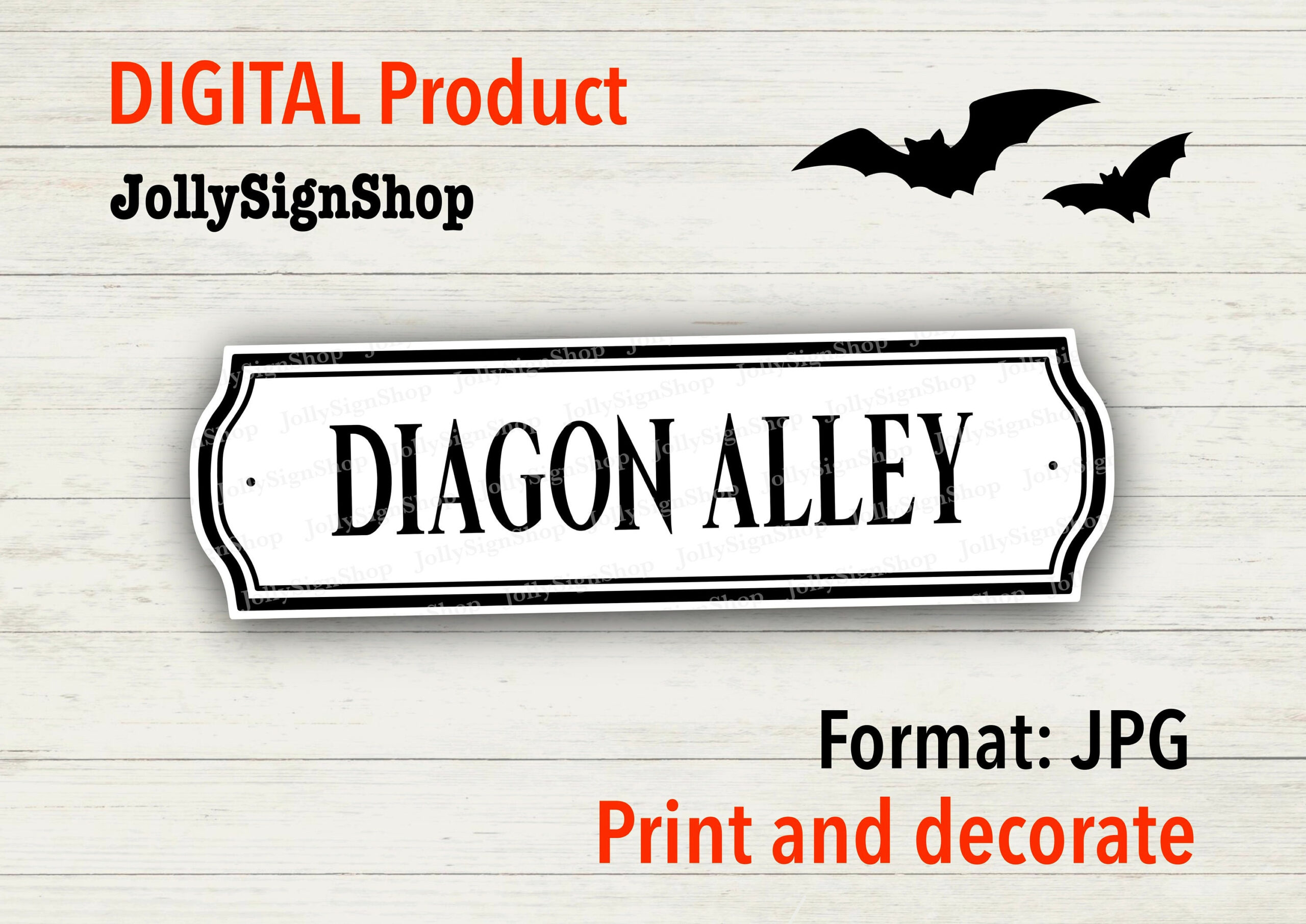 Diagon Alley - Printable Street Sign - Digital Cheap Printable Jpg regarding Diagon Alley Shop Signs Printable Free