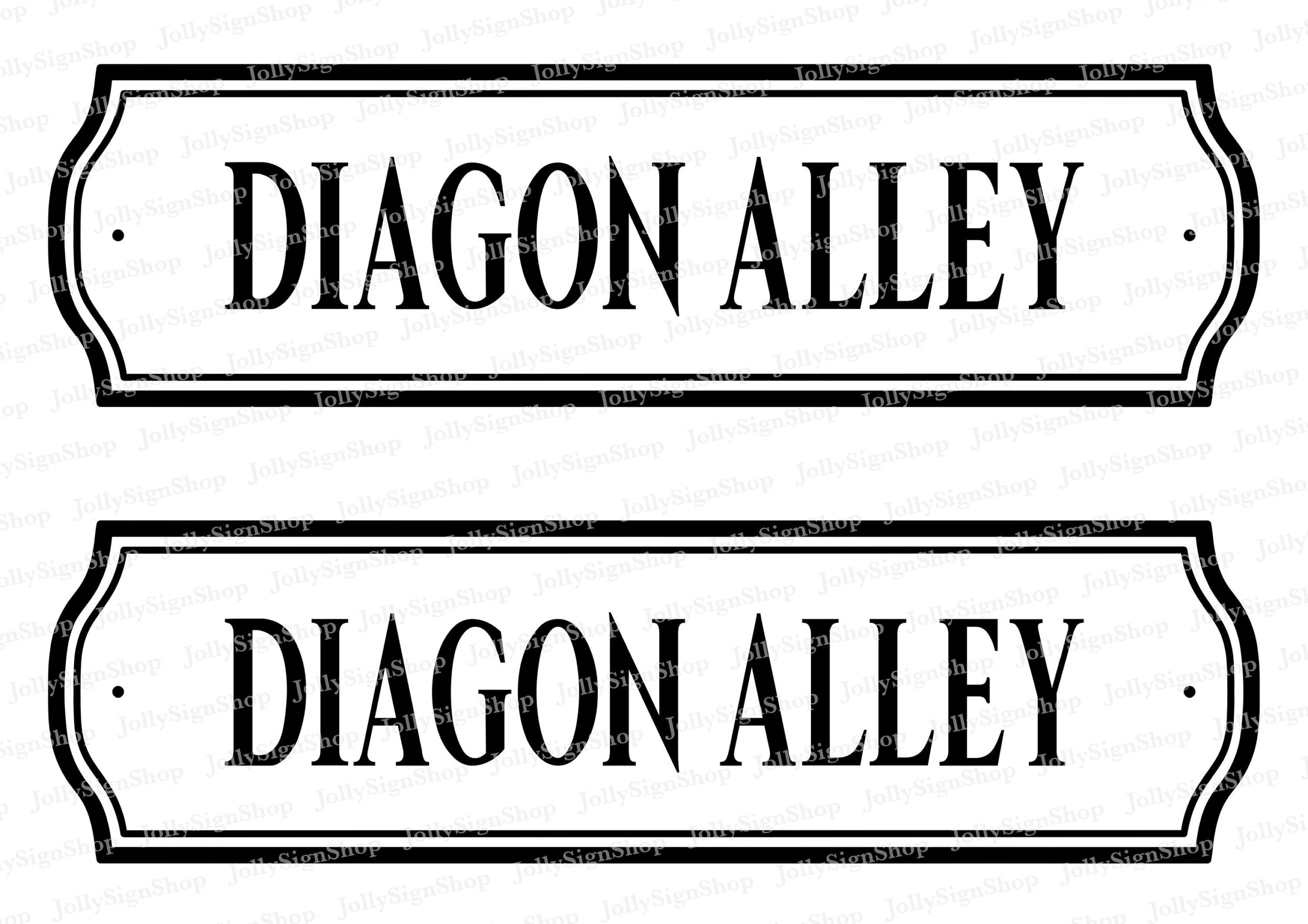 Diagon Alley - Printable Street Sign - Digital Cheap Printable Jpg within Diagon Alley Shop Signs Printable Free