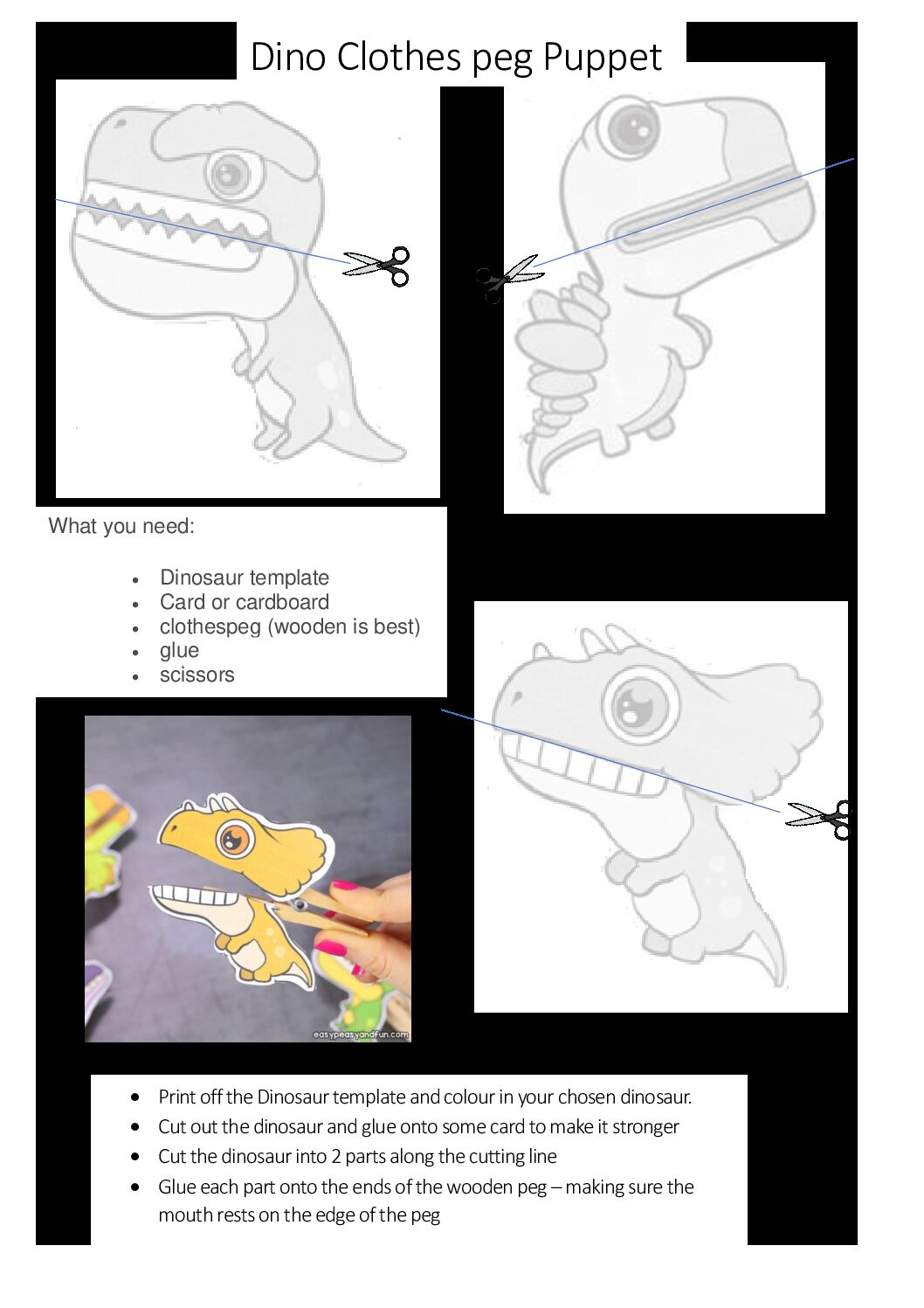 Dino Clothes Peg Puppet | Scouts Ni within Free Printable Dinosaur Clothespin Puppets