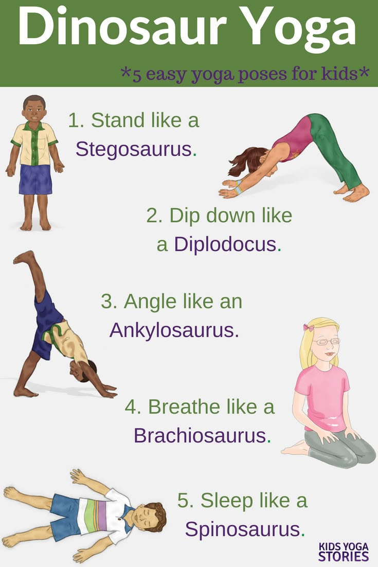 Dinosaur Yoga Poses For Kids with Dinosaur Yoga Cards Free Printables