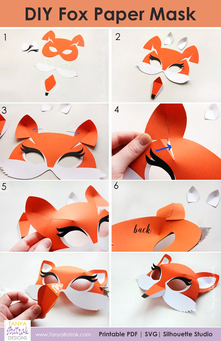 Diy 3D Paper Masks For Kids - Fox, Wolf And Squirrel regarding Free Printable 3d Fox Mask Template