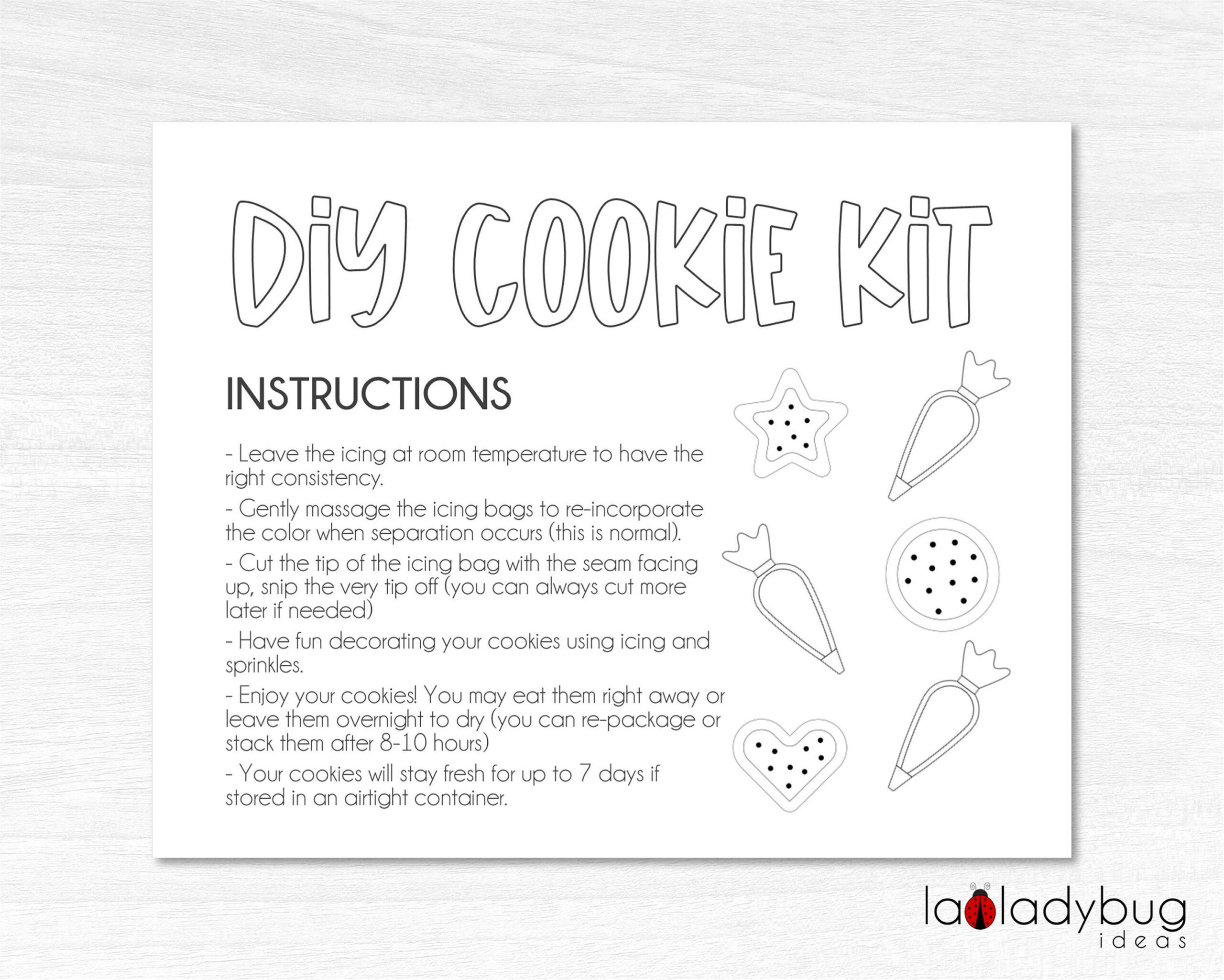Diy Cookie Kit Instructions Printable Card. Printable Instructions with regard to Diy Cookie Decorating Kit Instructions Free Printable