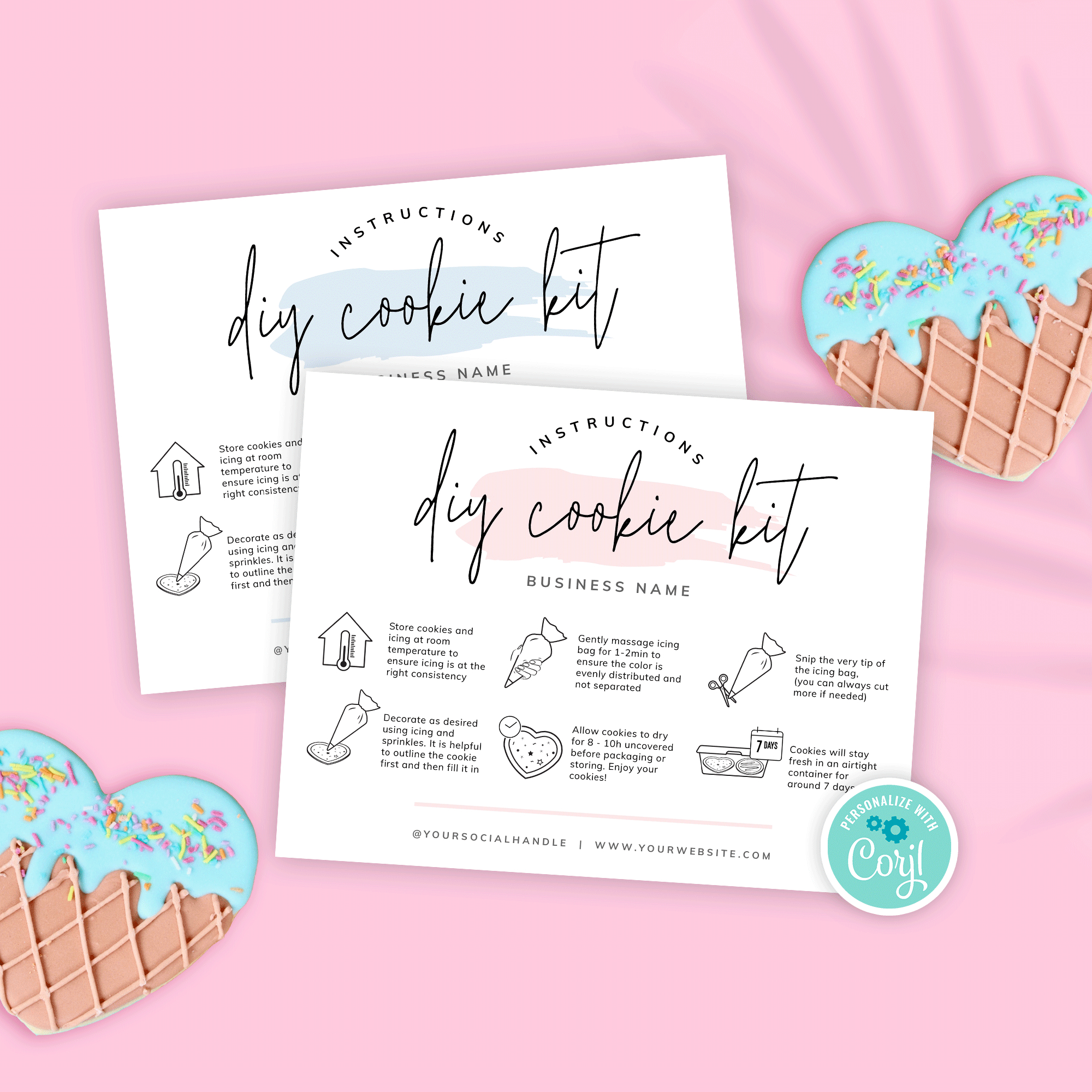 Diy Cookie Kit Instructions Template - Cookie Decorating Guide with Diy Cookie Decorating Kit Instructions Free Printable