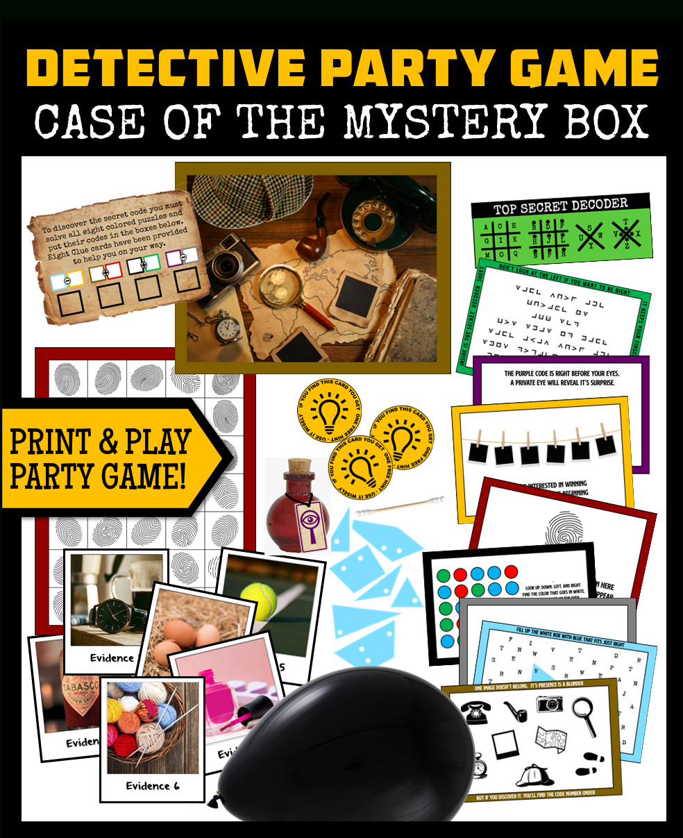 Diy Detective Mystery Party Game - Ages 10-16 - Print &amp;amp; Play! intended for Free Printable Mystery Games For 6 Players