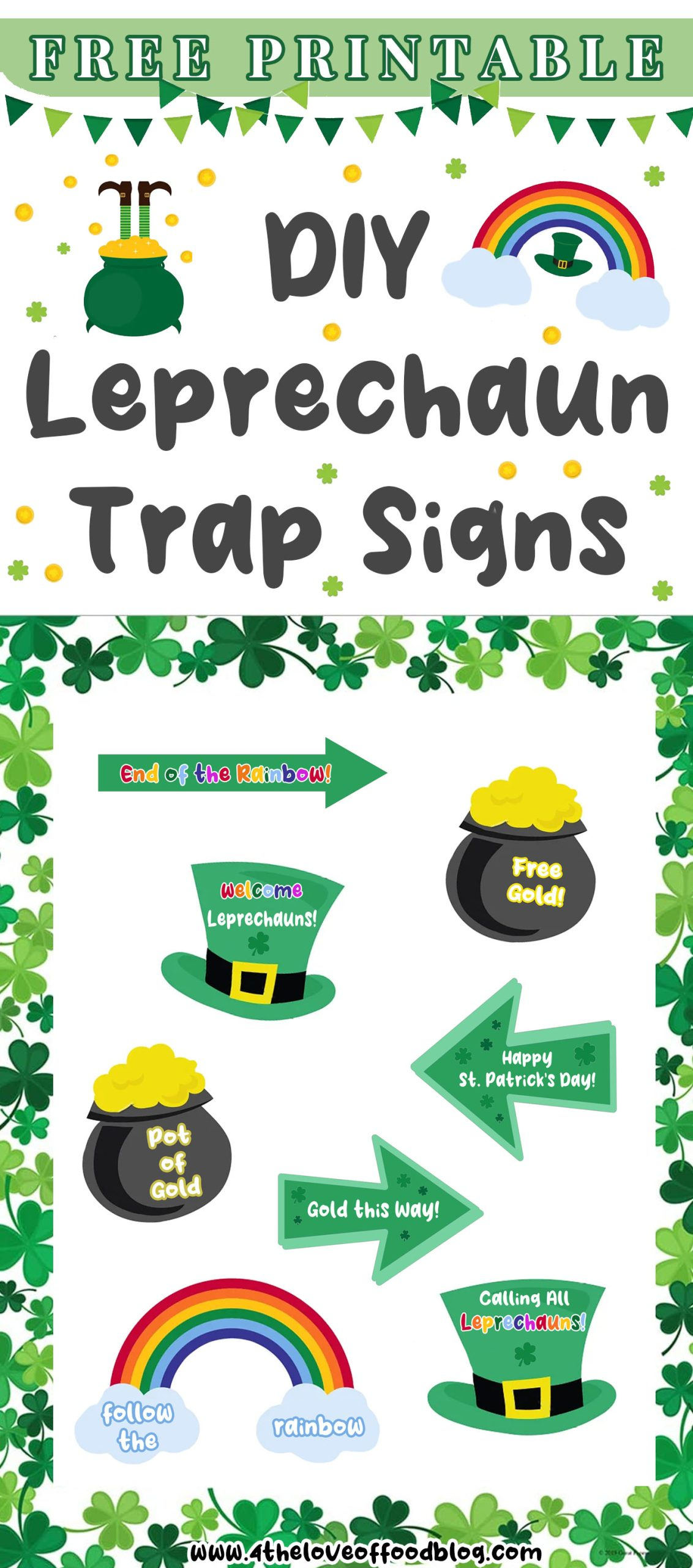 Diy Leprechaun Trap Signs | Free St Patrick&amp;#039;S Day Printables - For with Leprechaun Trap Printable Free