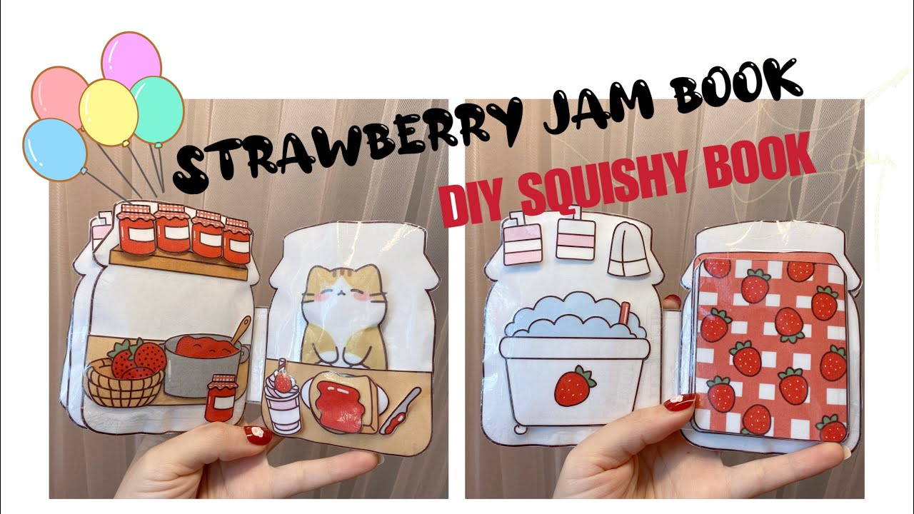 Diy Strawberry Jam Squishy Book With Tutorial Similar To Mandarin for Diy Strawberry Jam Squishy Book Free Printable