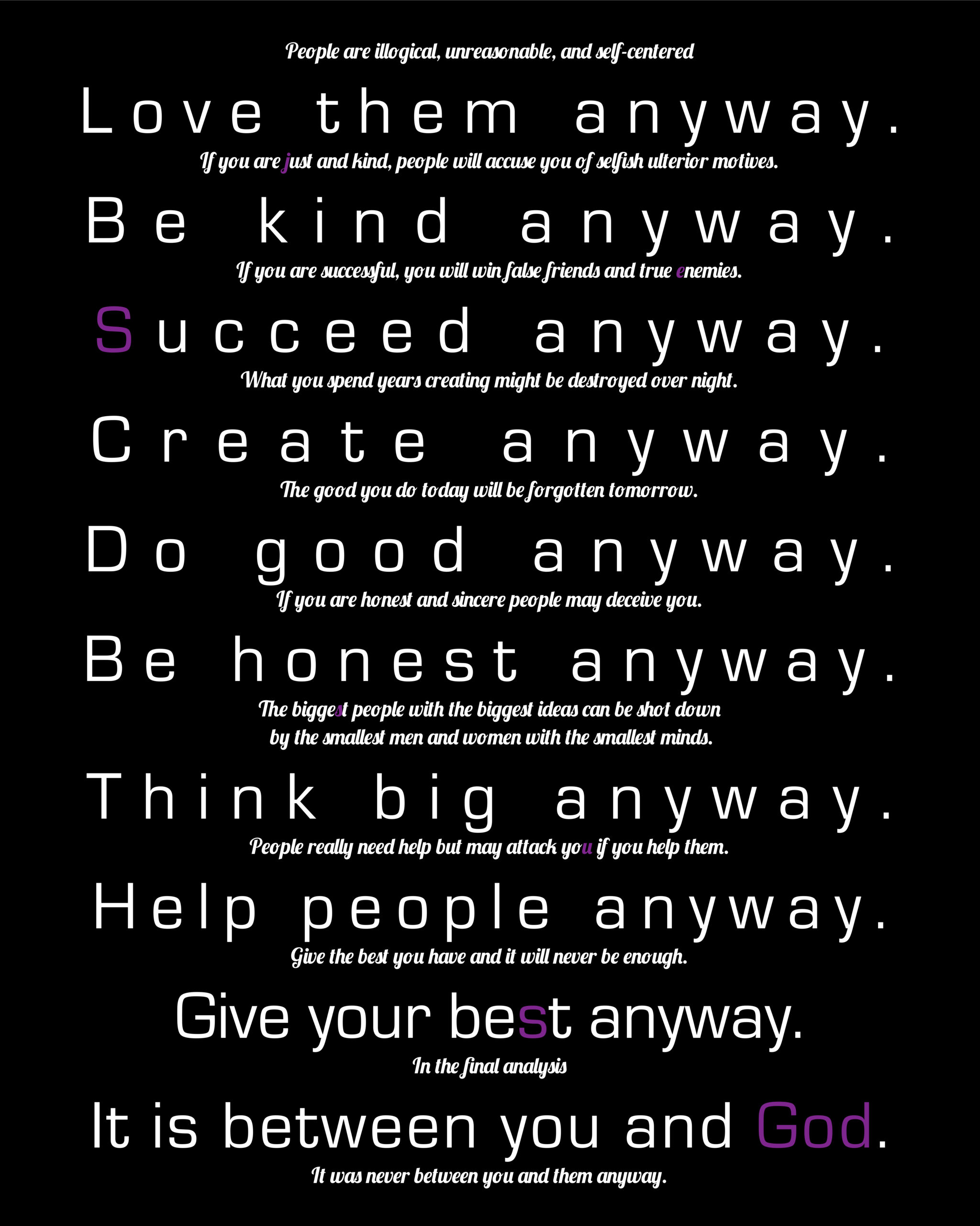 Do It Anyway | One Thing Blog with Mother Teresa Quotes Do It Anyway Printable