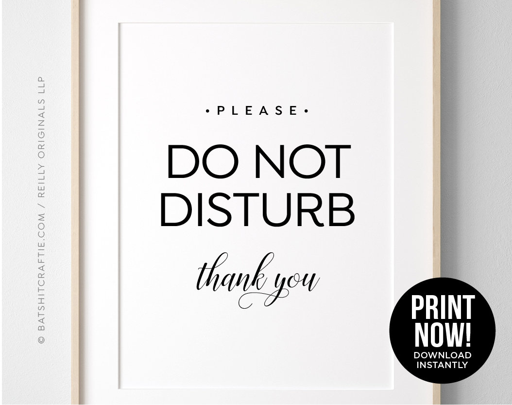 Do Not Disturb Printable Sign ~ Elegant Modern Design For Home Or intended for Do Not Disturb Sign For Office Printable