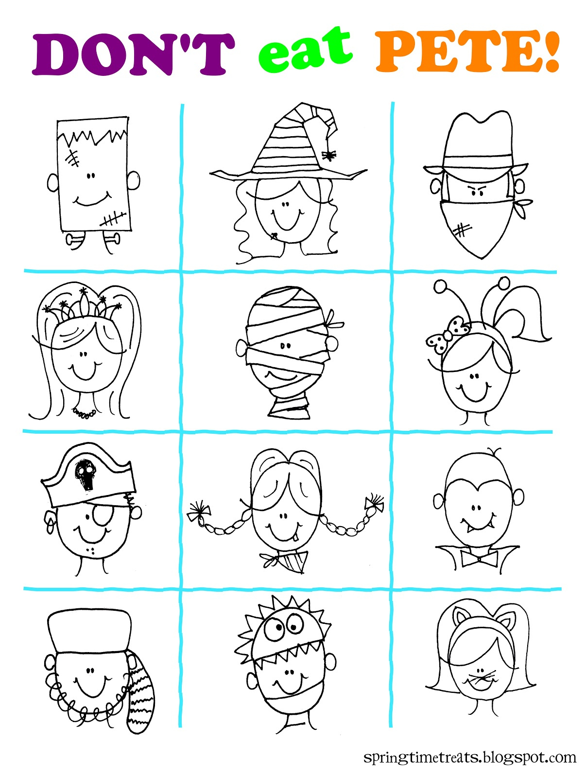 Don&amp;#039;T Eat Pete Free Halloween Printable | Spring Time Doodles for Don T Eat Pete Free Printable