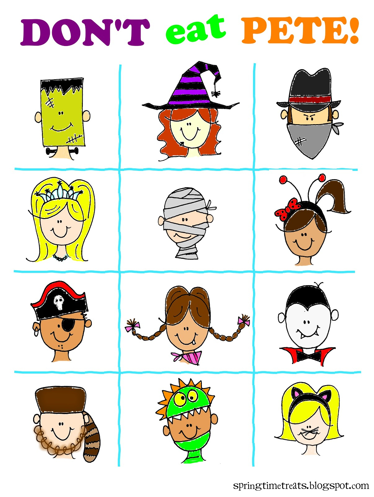 Don&amp;#039;T Eat Pete Free Halloween Printable | Spring Time Doodles pertaining to Don T Eat Pete Free Printable