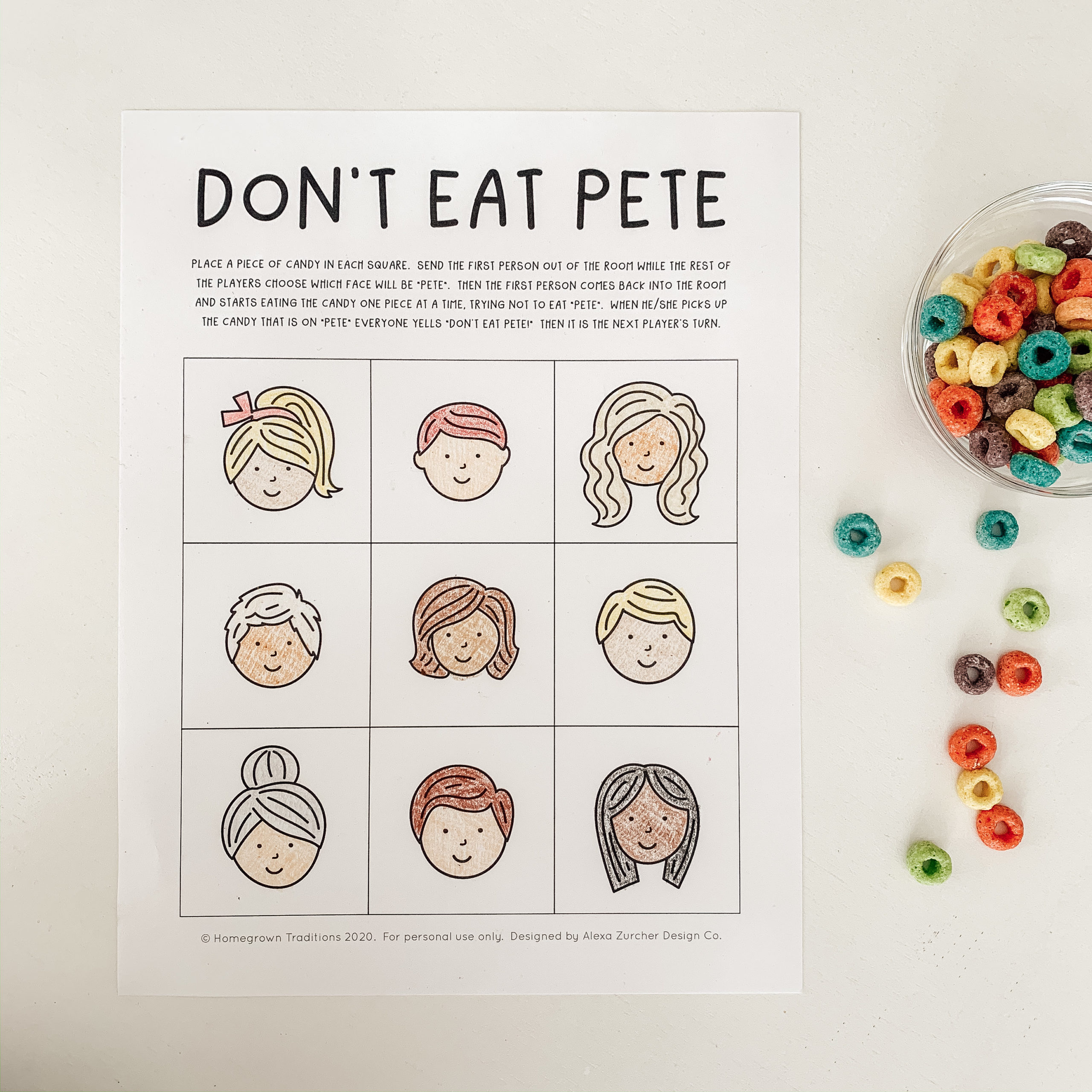 Don&amp;#039;T Eat Pete Game Free Printable - Home And Kind within Don T Eat Pete Free Printable
