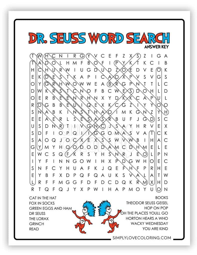 Dr. Seuss Word Search Printables (Free Pdf Downloads) - Simply in Dr Seuss Word Search Free Printable