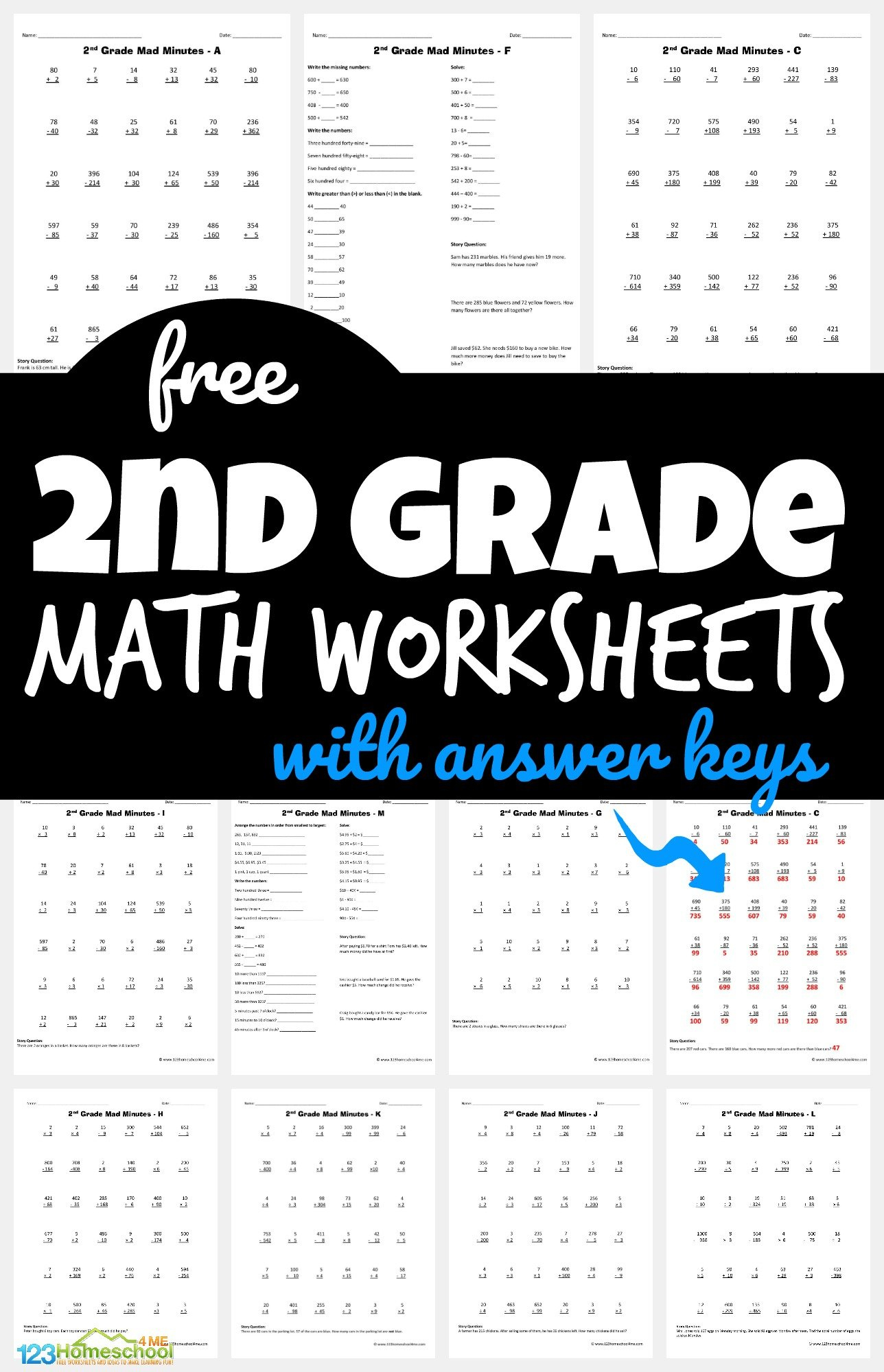 ✏️ Free Printable 2Nd Grade Math Minutes Worksheets Pdf within Printable Worksheets Free 2nd Grade