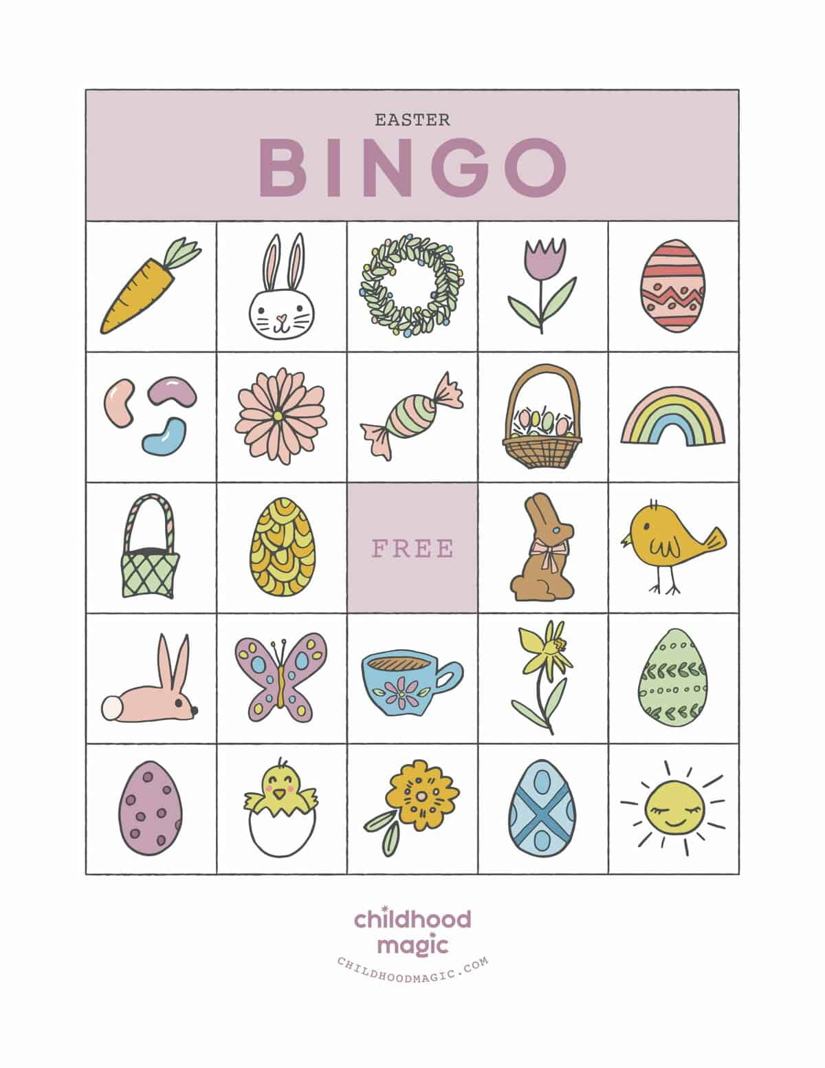 Easter Bingo - Childhood Magic inside Easter Bingo Cards Free