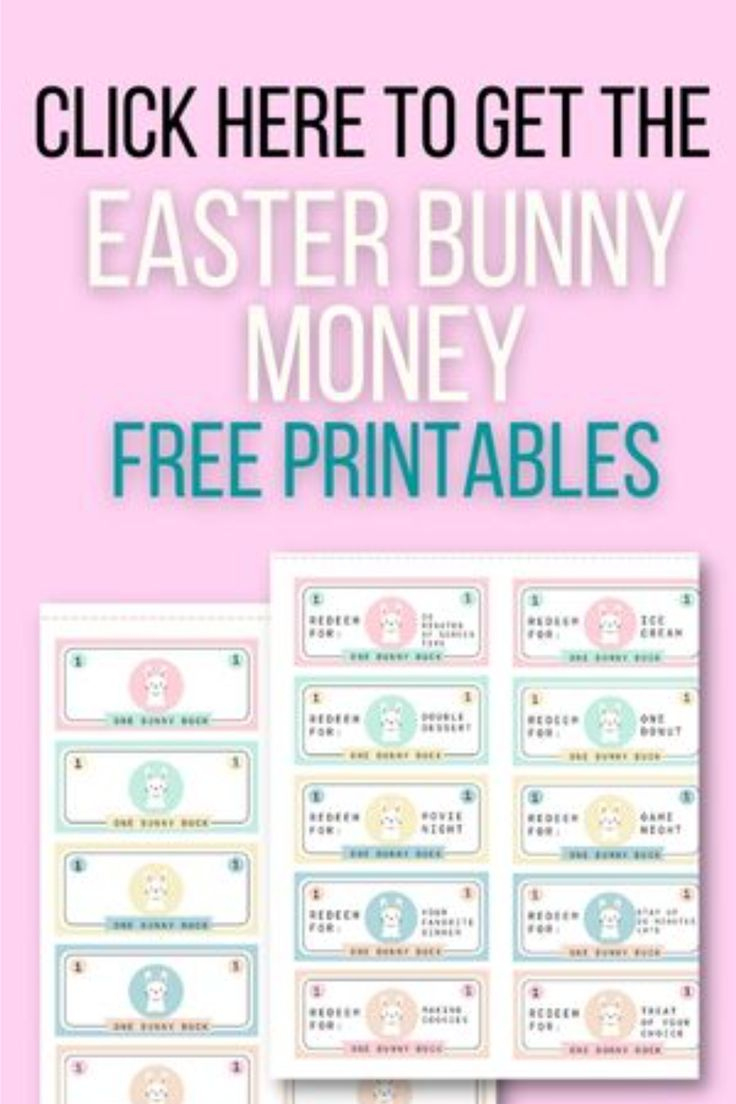 Easter Bunny Bucks – Free Printable intended for Free Printable Bunny Money