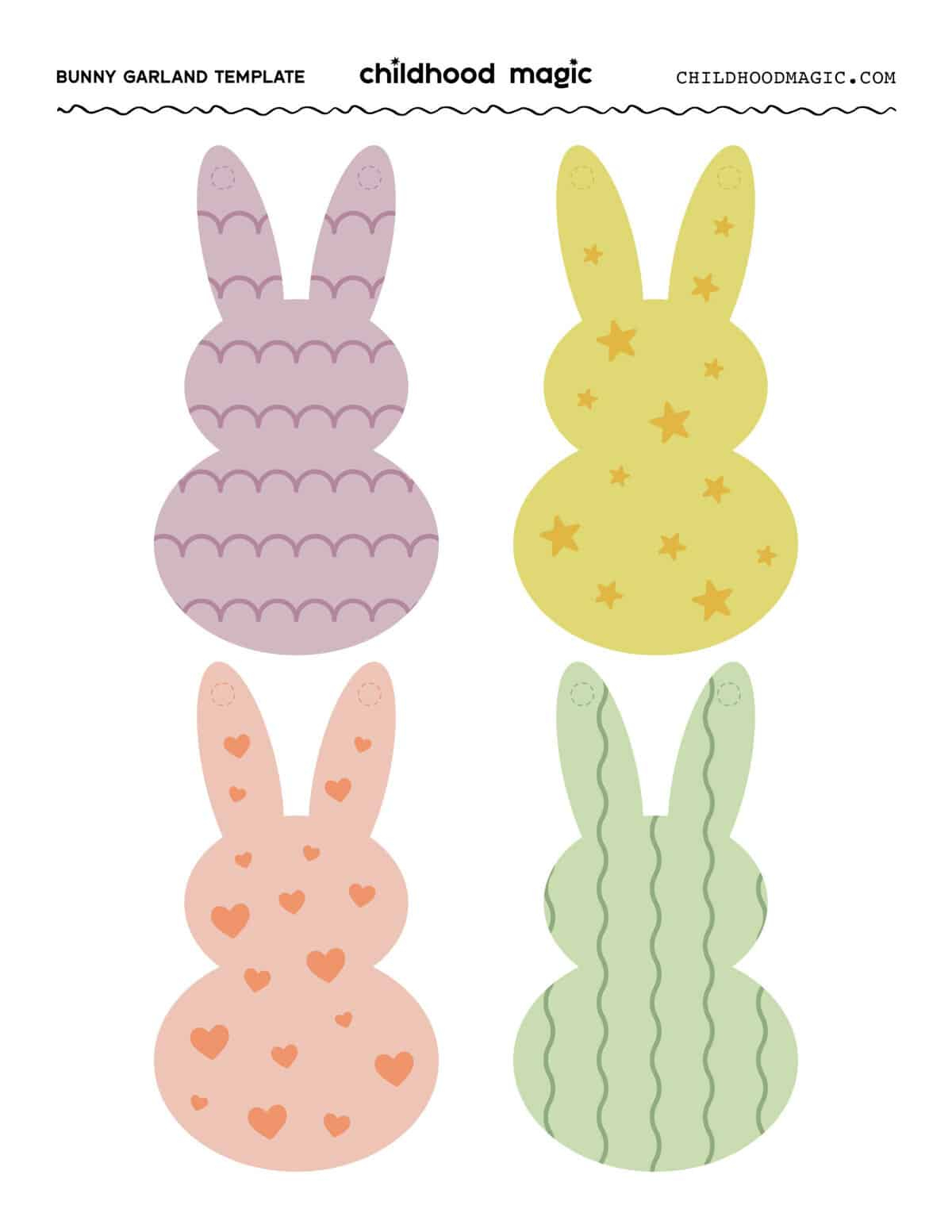 Easter Bunny Garland Craft - Childhood Magic for Free Printable Easter Decor