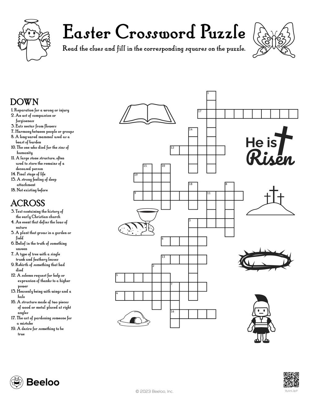 Easter Crossword Puzzle • Beeloo Printable Crafts And Activities regarding Printable Easter Crossword