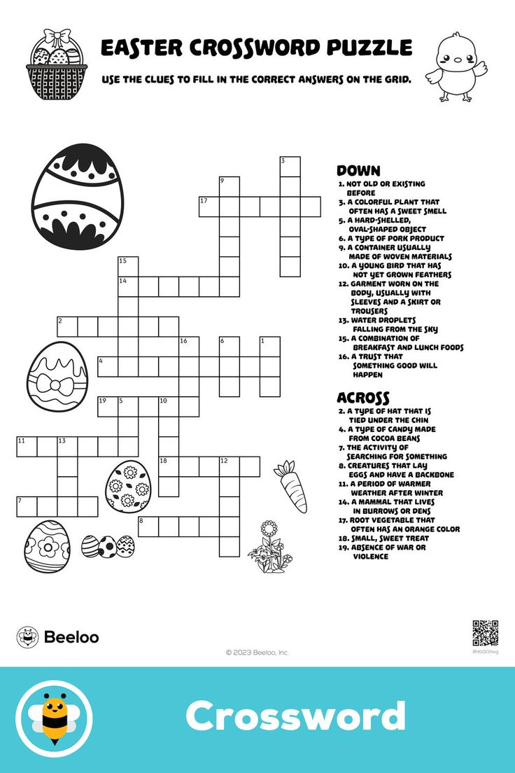 Easter Crossword Puzzle with Printable Easter Crossword