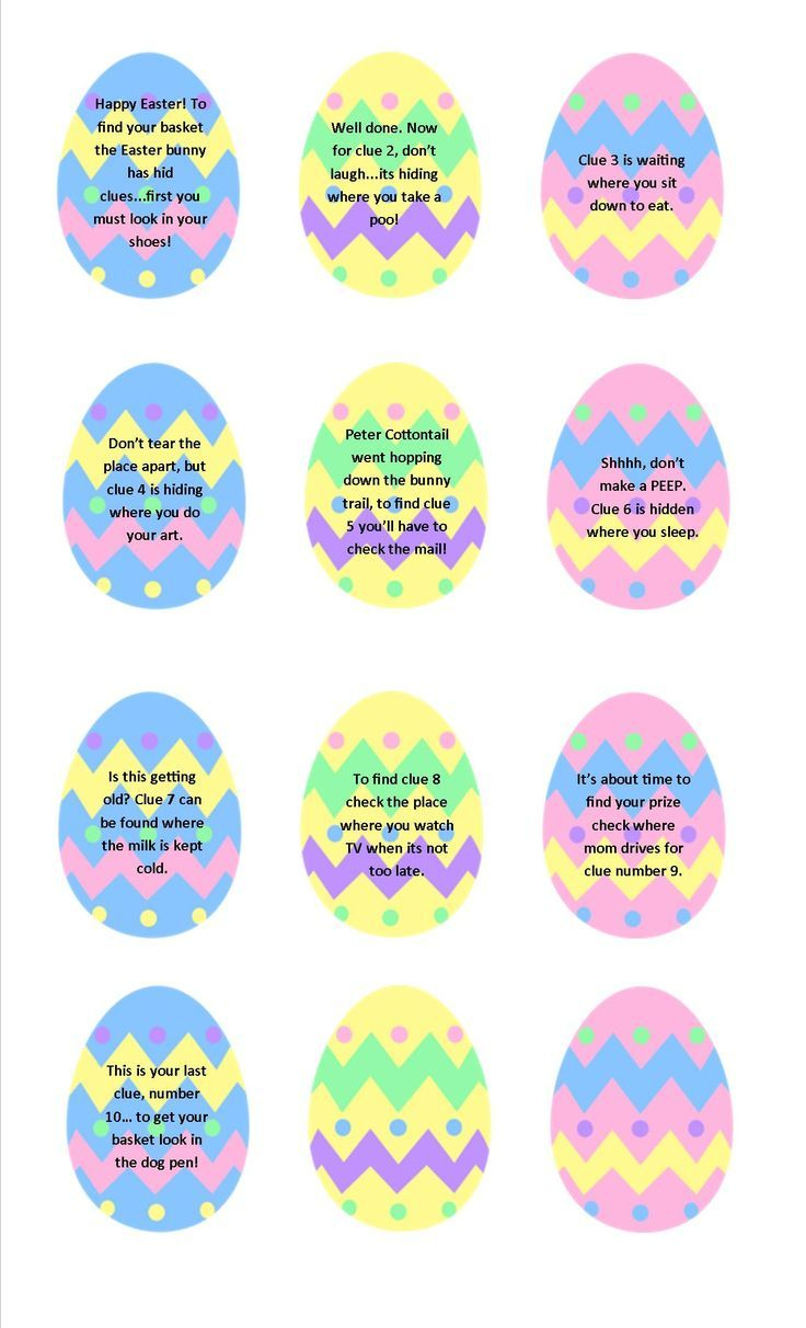 Easter Egg Hunt W/Free Printable Clues For All Ages!! inside Easter Egg Hunt Free Printable