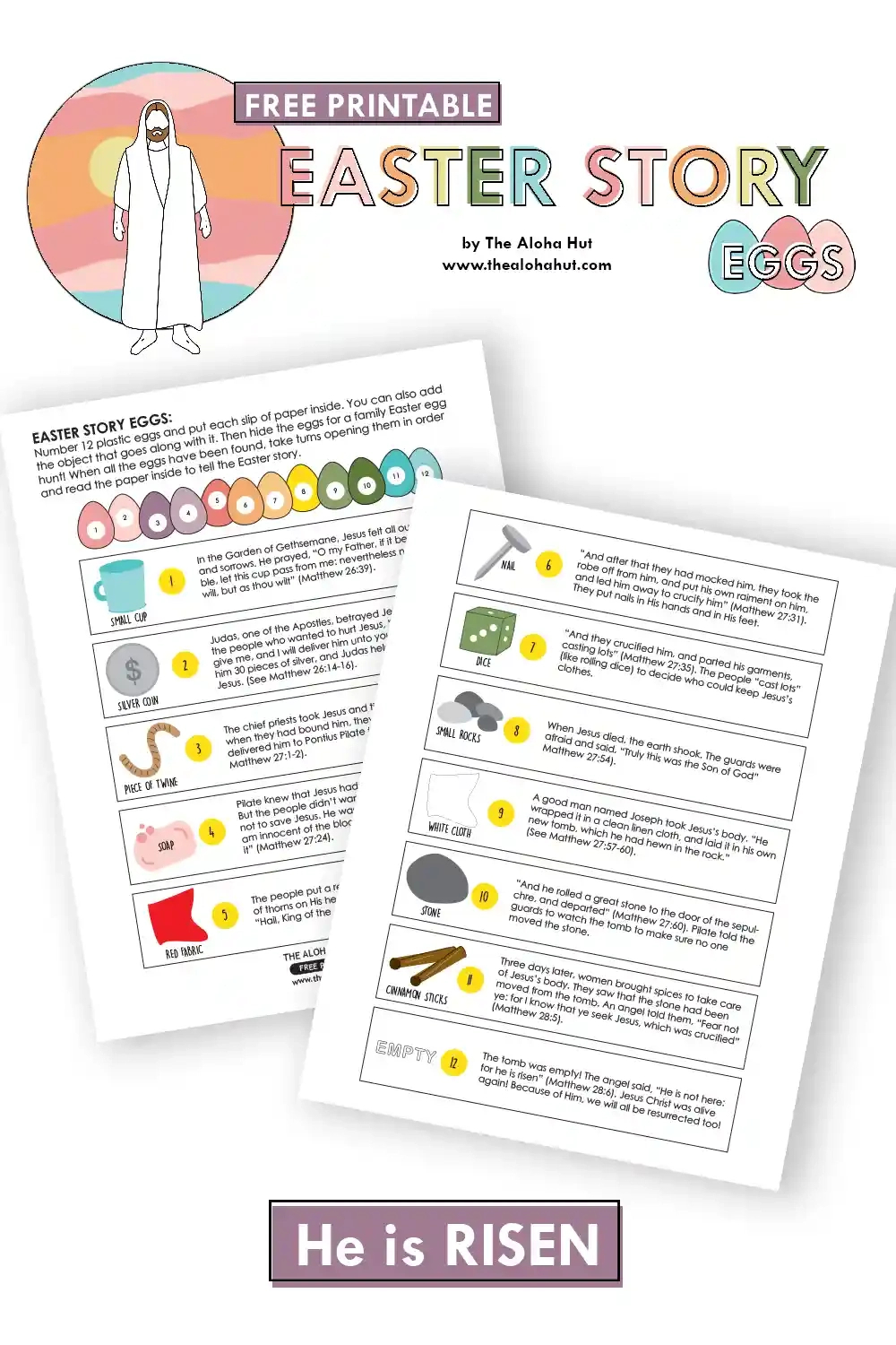 Easter Story Eggs (Resurrection Eggs) - The Aloha Hut regarding Free Printable Resurrection Eggs Story Printable