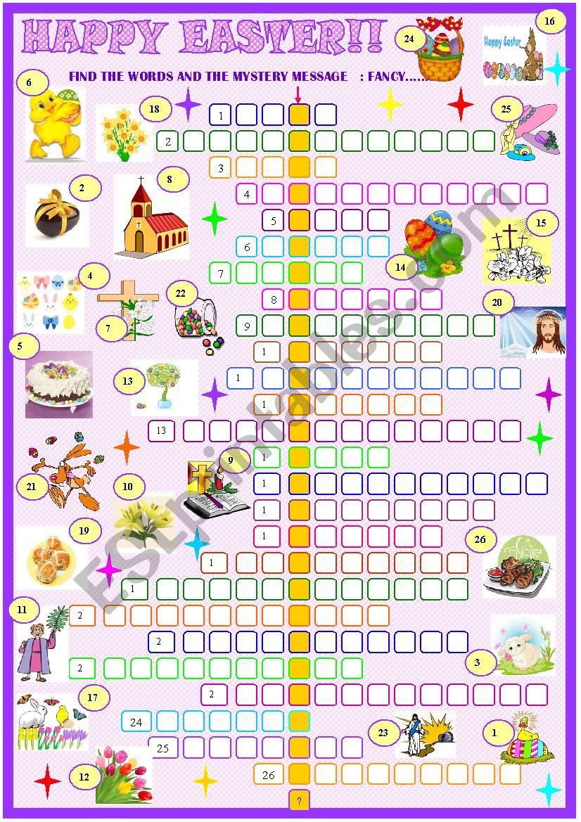 Easter:crossword Puzzle - Esl Worksheetspied-D-Aignel pertaining to Crosswords Esl Printable