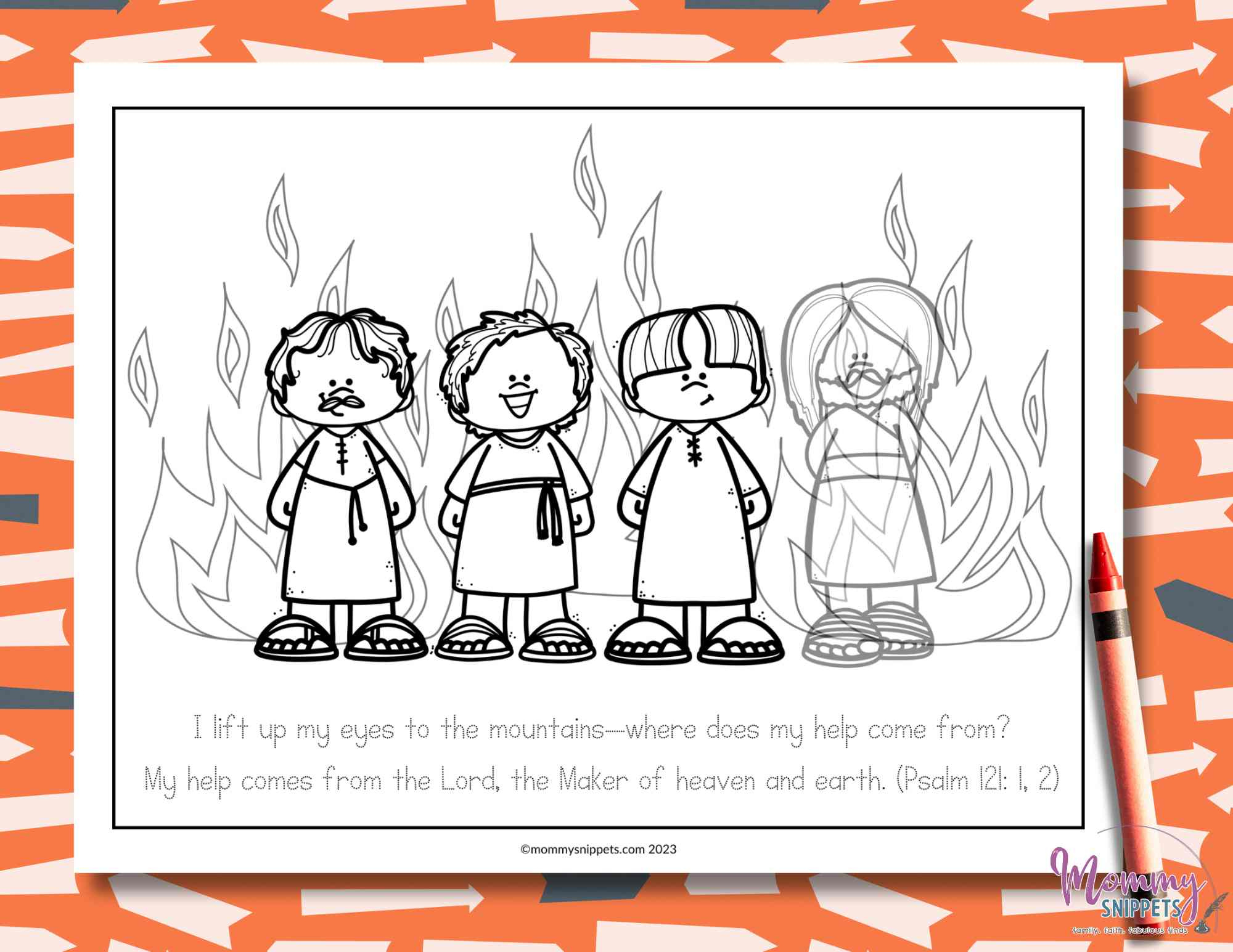 Easy Shadrach Meshach And Abednego Craft + Coloring Page regarding Printable Shadrach Meshach And Abednego Craft