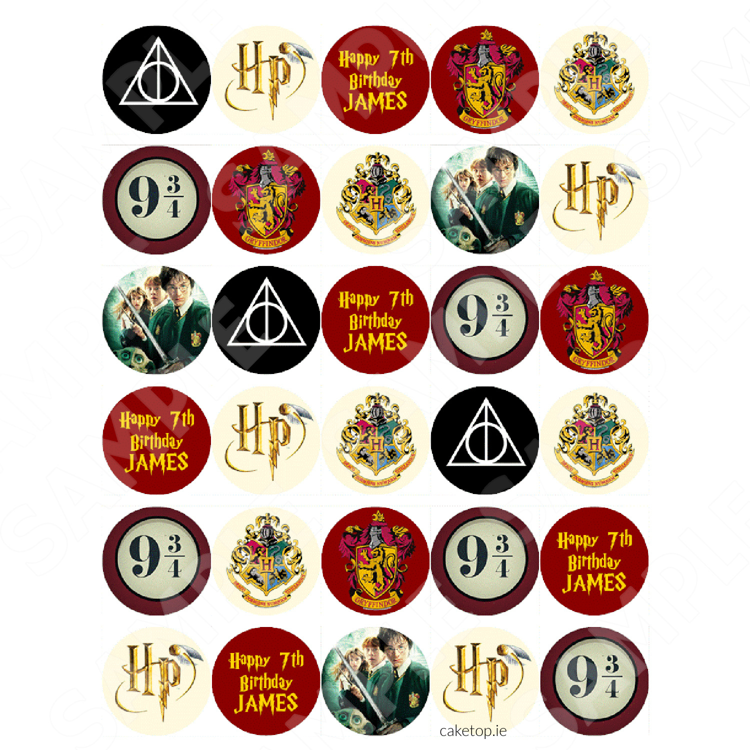 Edible Cake Toppers Ireland | High Quality Easy Peel Toppers for Harry Potter Printable Cupcake Toppers