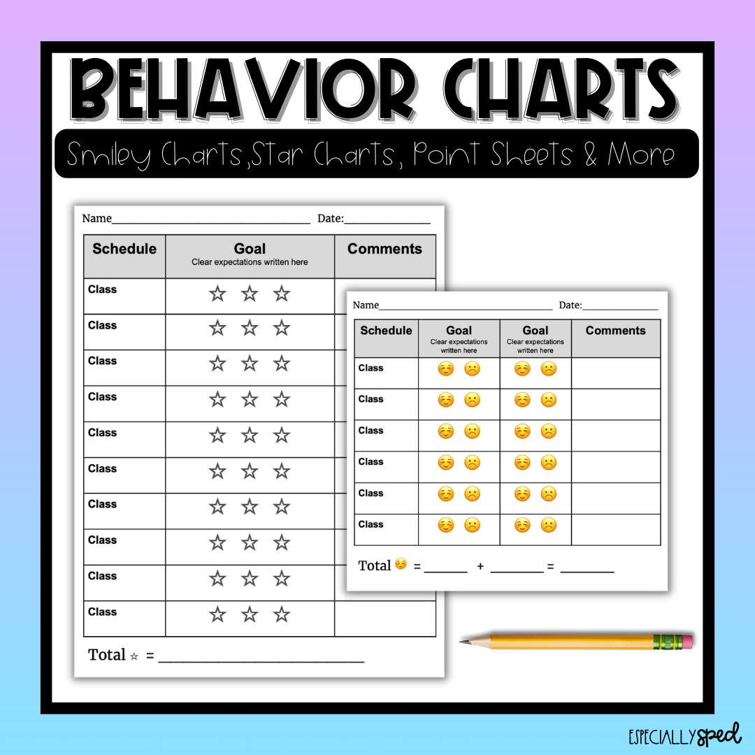 Editable Behavior Charts | Smiley Face Charts | Point Sheets in Free Printable Editable Free Smiley Face Behavior Chart