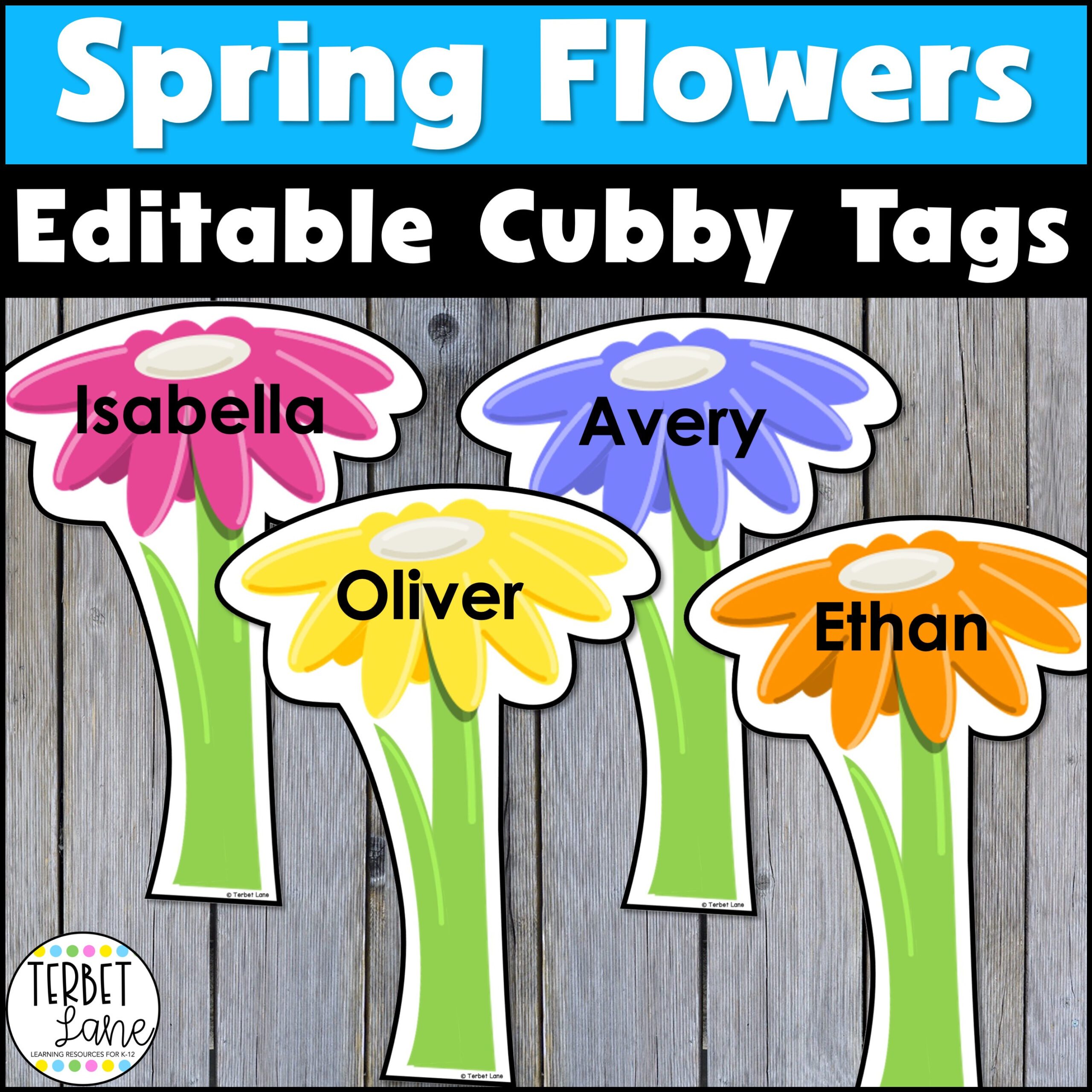 Editable Spring Cubby Tags | Locker Labels - Classful for Free Printable Spring Cubby Tags