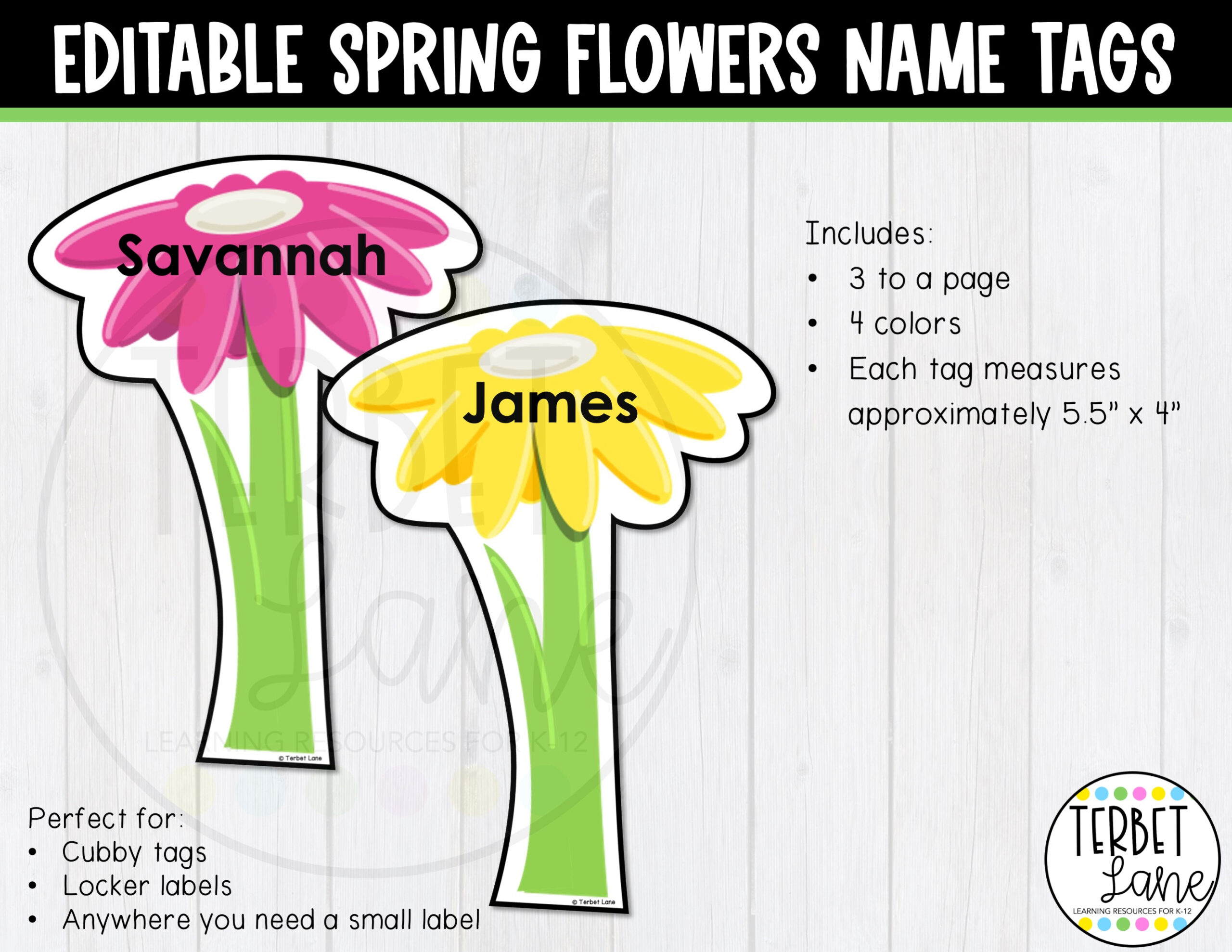 Editable Spring Cubby Tags | Locker Labels - Classful throughout Free Printable Spring Cubby Tags