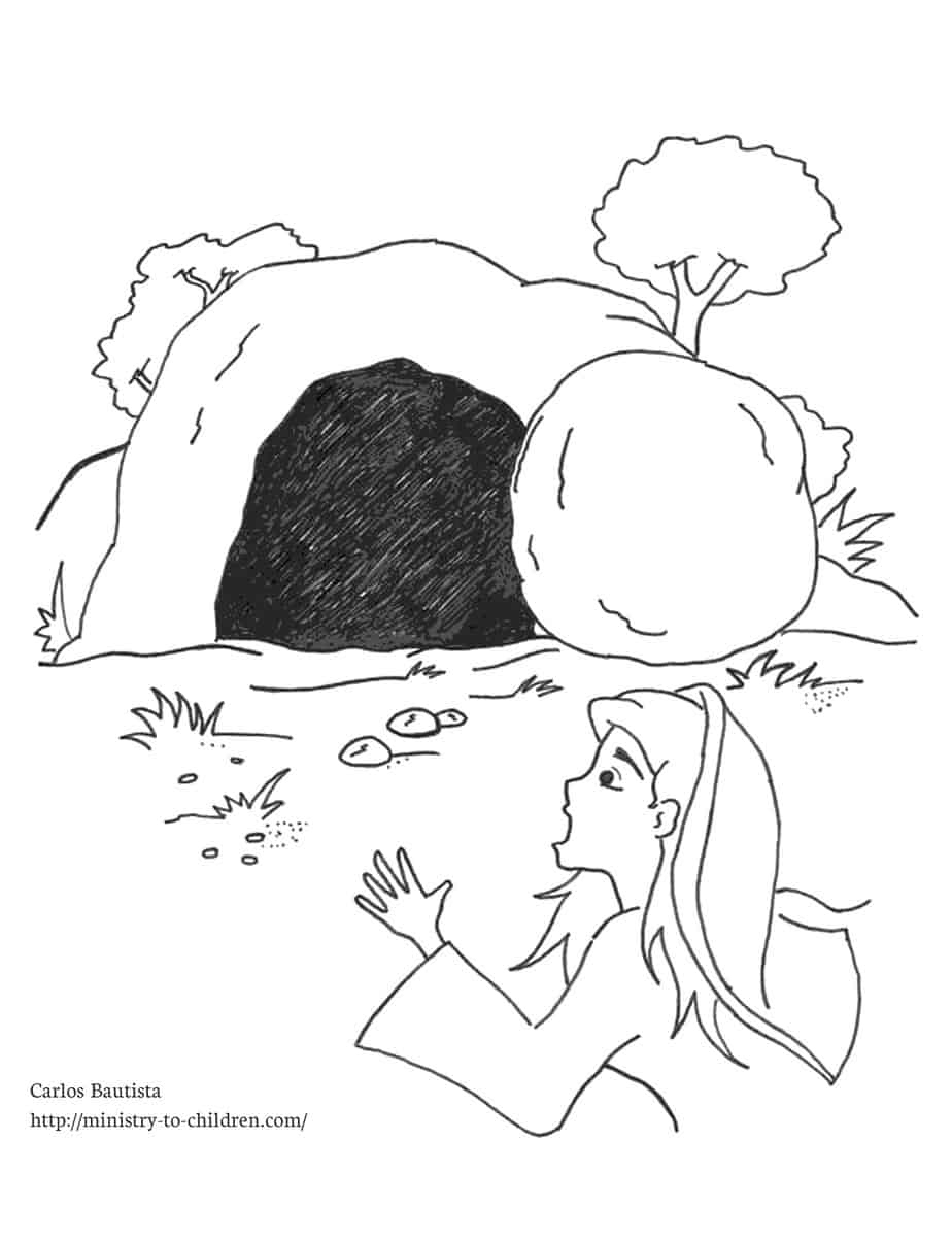 Empty Tomb Coloring Page (Free Kids Printable) with Free Printable Empty Tomb Craft
