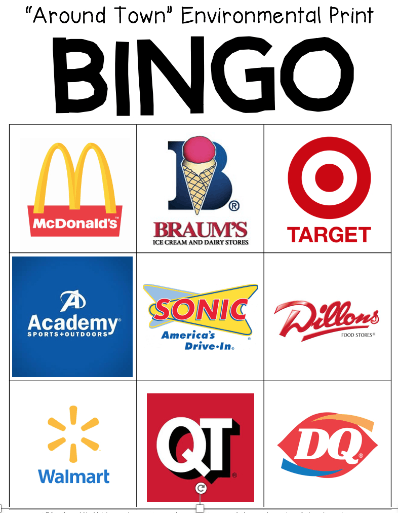 Environmental Print Bingo - I Can Teach My Child! regarding Environmental Print Free Printables