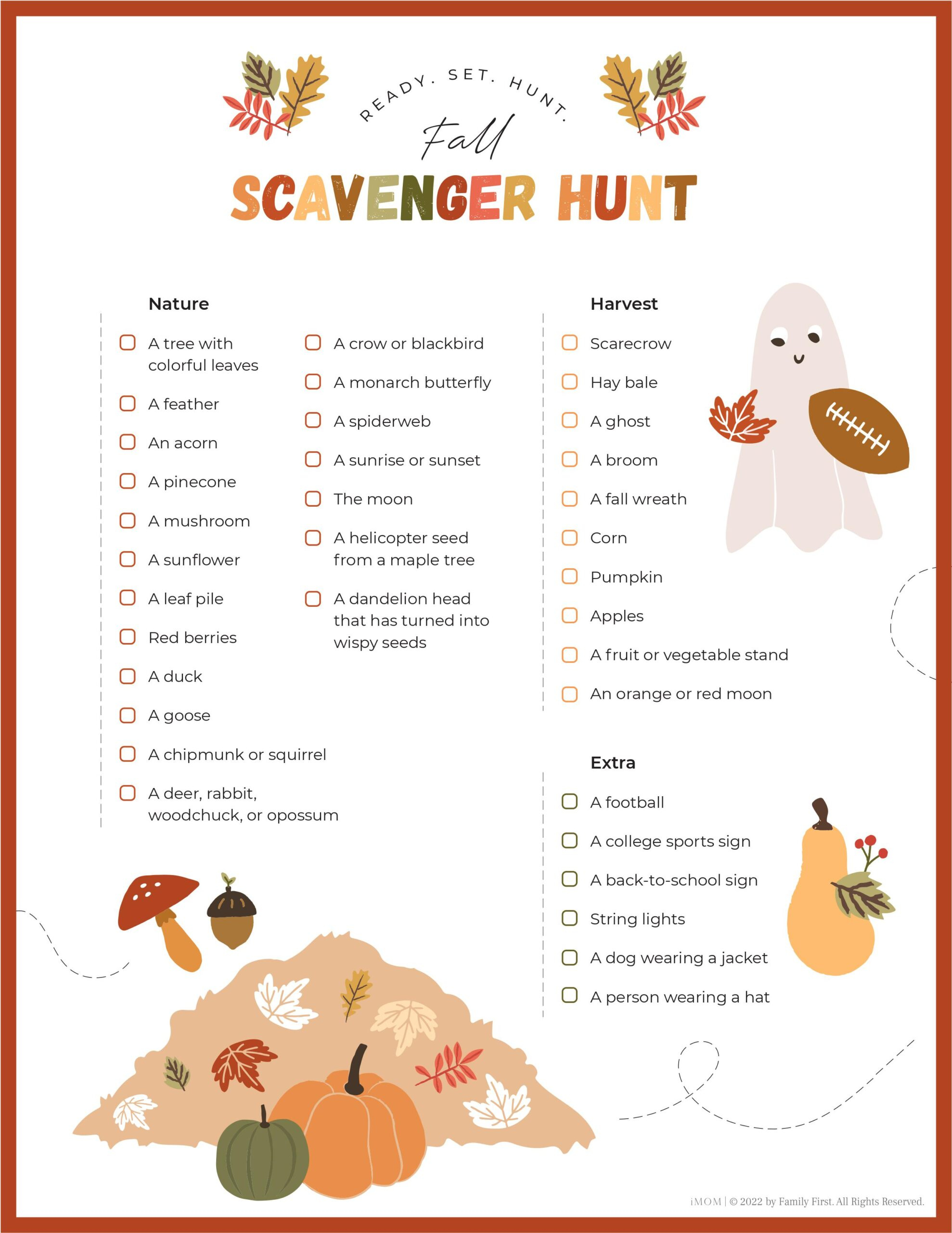 Fall Scavenger Hunt Printable For Kids - Imom with regard to Free Fall Scavenger Hunt Printable